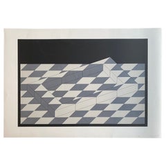 Original Serigraphie auf weißem Karton, signiert von Erwin Heerich