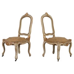 Original set of 2 Early 19th Century Louis XV Chairs in Carved Wood, France