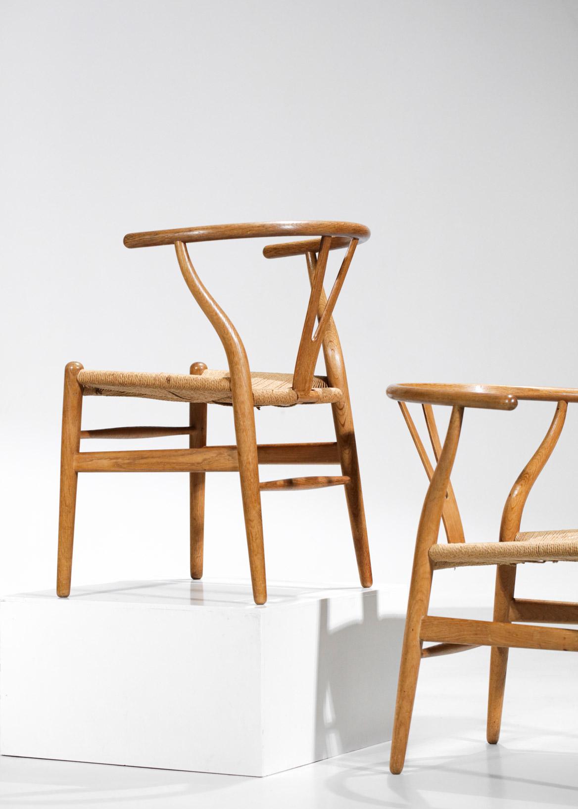 Original Set of 4 CH24 Chairs by Designer Hans Wegner Oak Danish Scandinavian For Sale 10