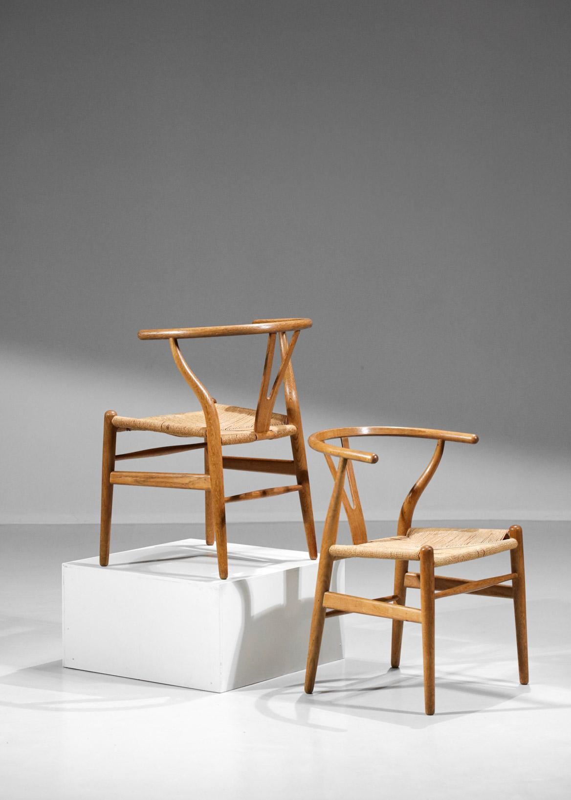 Original Set of 4 CH24 Chairs by Designer Hans Wegner Oak Danish Scandinavian For Sale 14