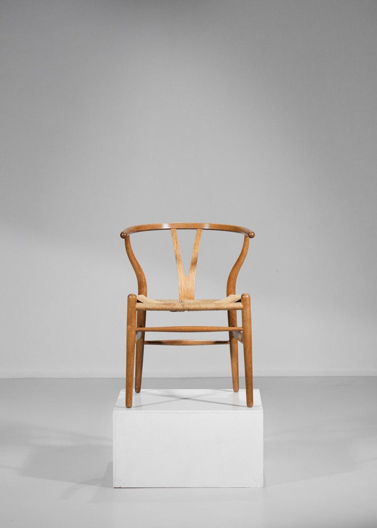 Original Set of 4 CH24 Chairs by Designer Hans Wegner Oak Danish Scandinavian For Sale 4