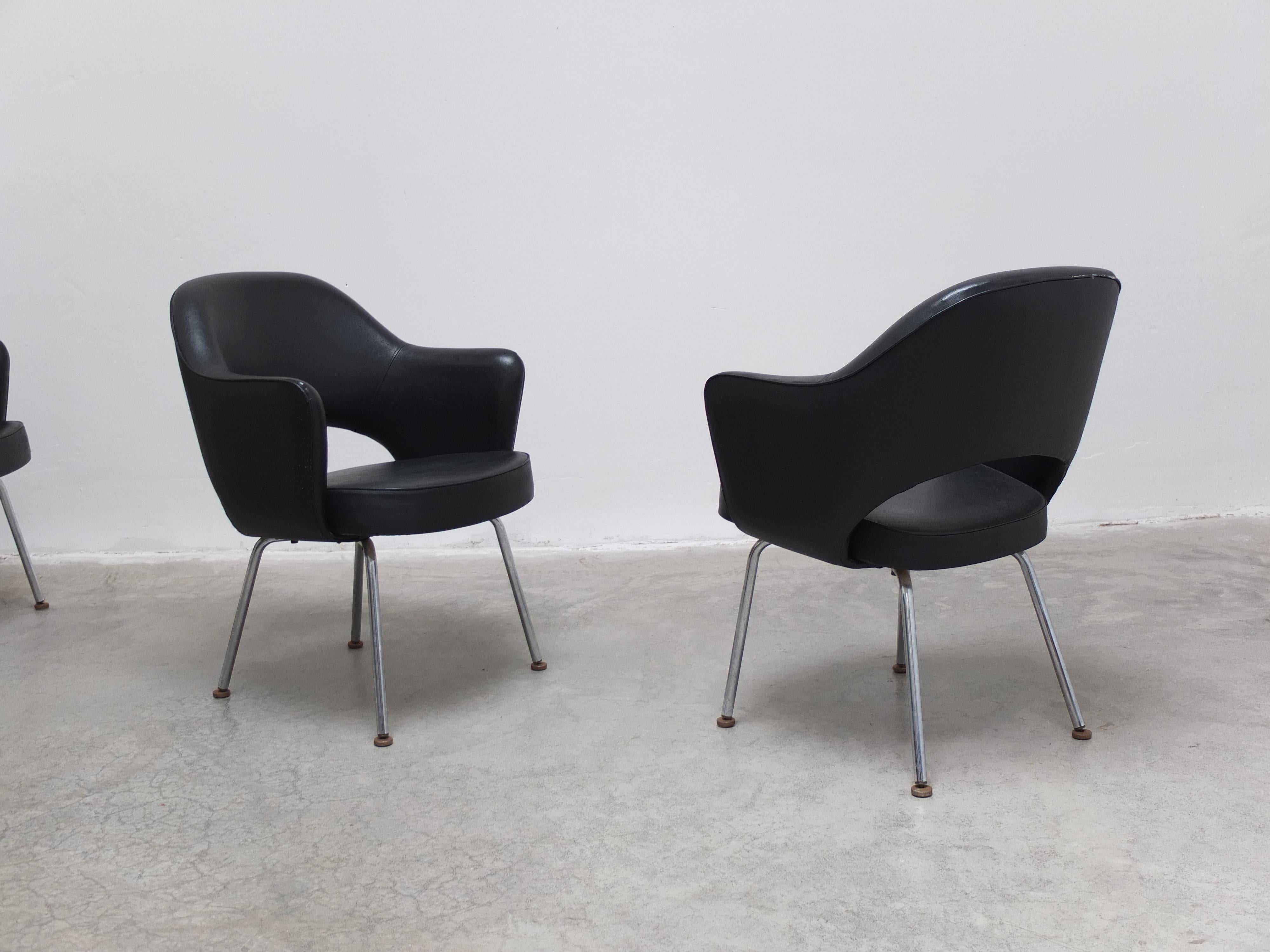 Original Set of 4 'Executive' Armchairs by Eero Saarinen for Knoll, 1960s For Sale 7