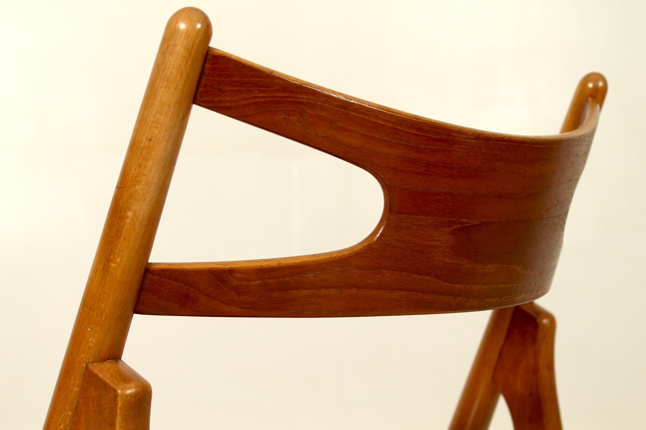 Oak Original set of 4 plywood teak and oak, model CH29 Wegner chairs.