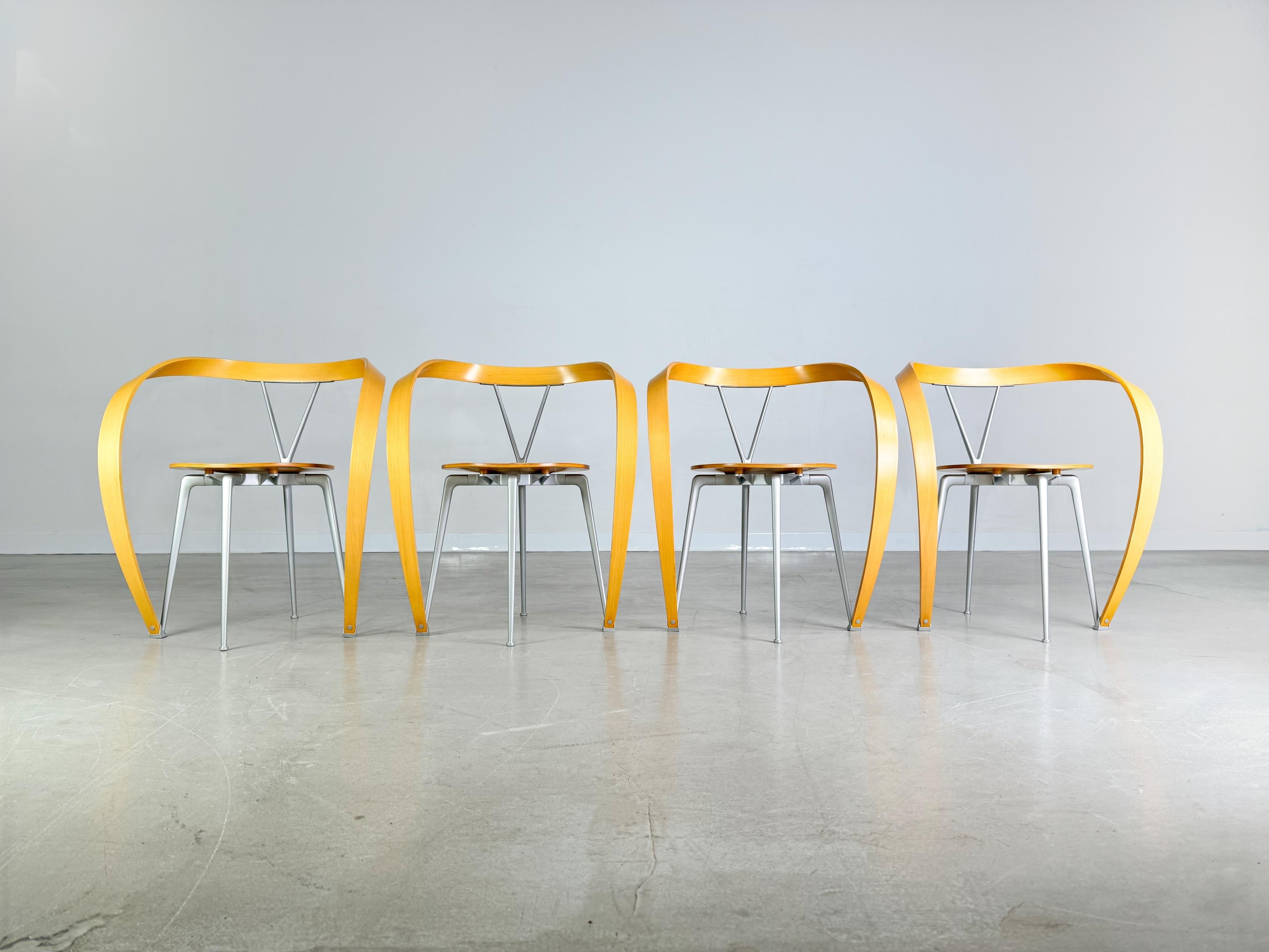 Postmoderno Originale set di 4 sedie Reverse Cassina Andrea Branzi in vendita