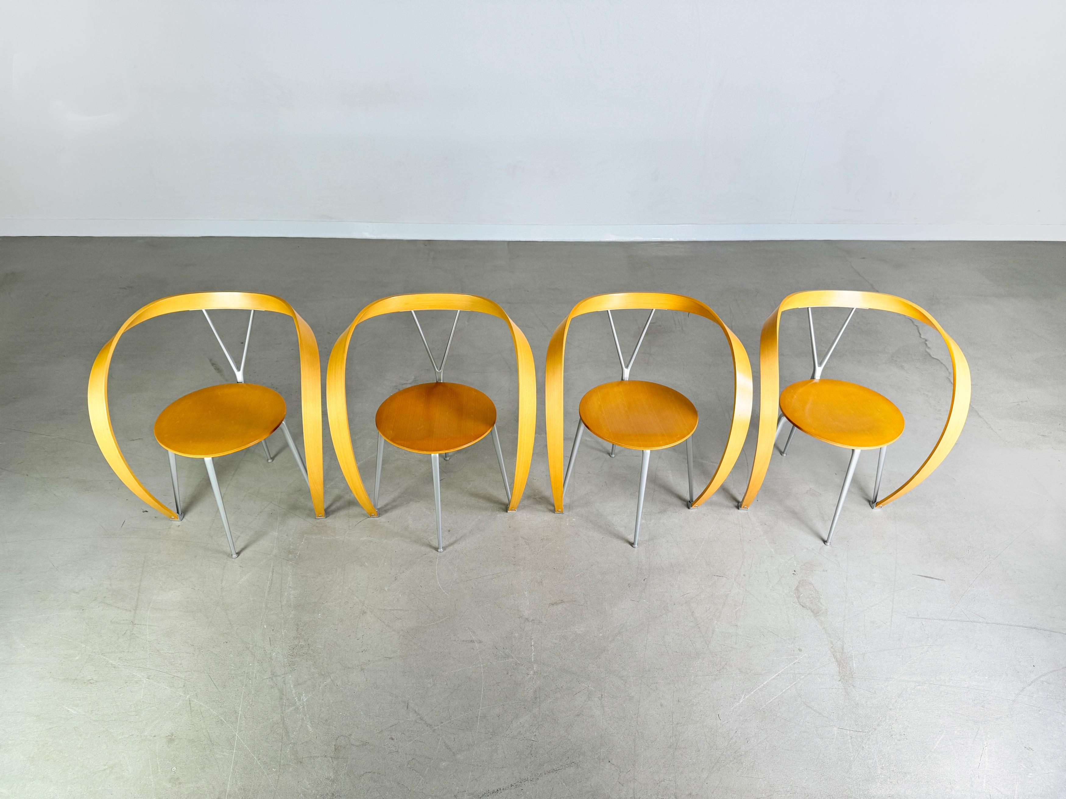 Italiano Originale set di 4 sedie Reverse Cassina Andrea Branzi in vendita
