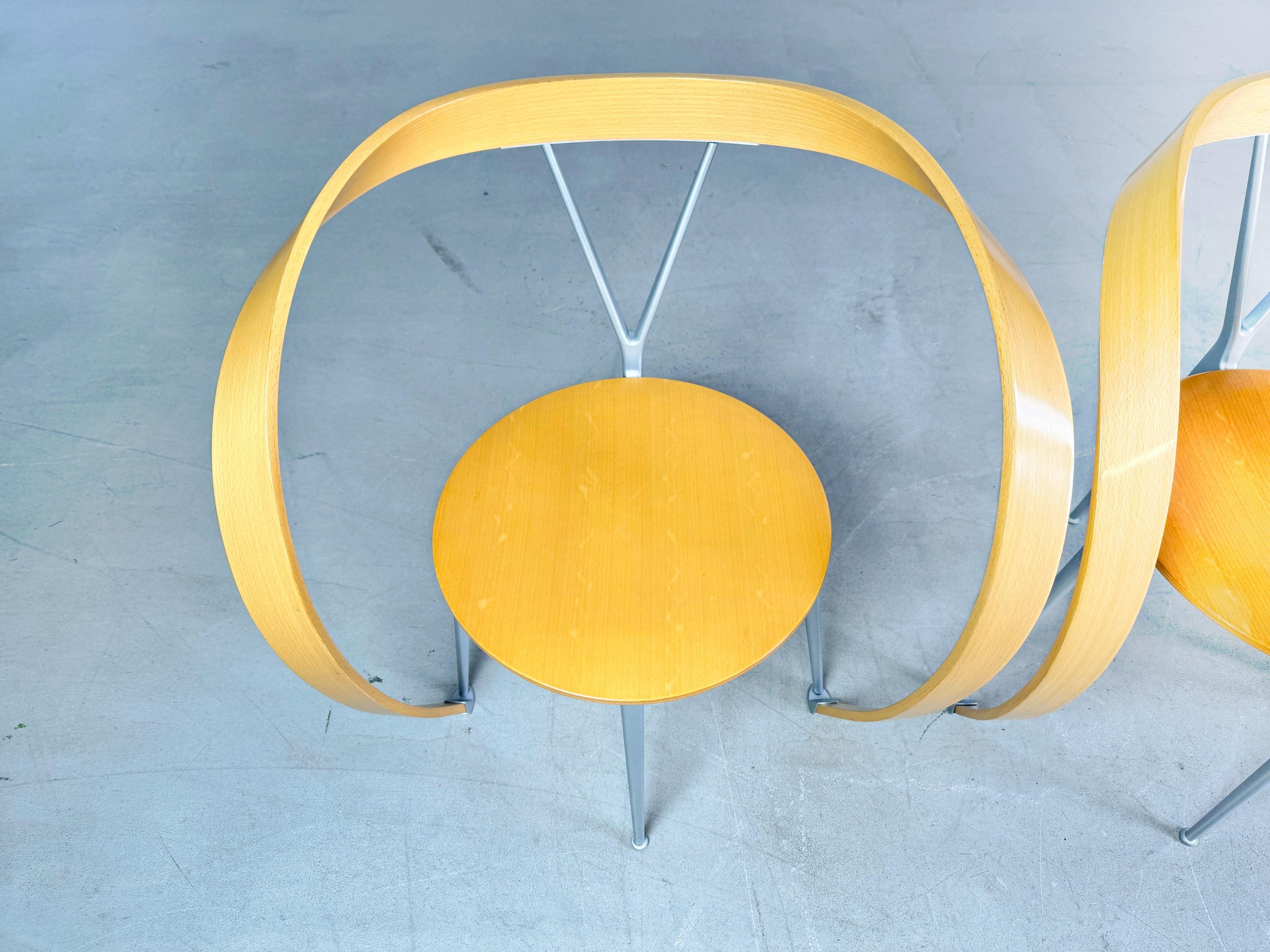 Originale set di 4 sedie Reverse Cassina Andrea Branzi In condizioni buone in vendita a Berlin, DE