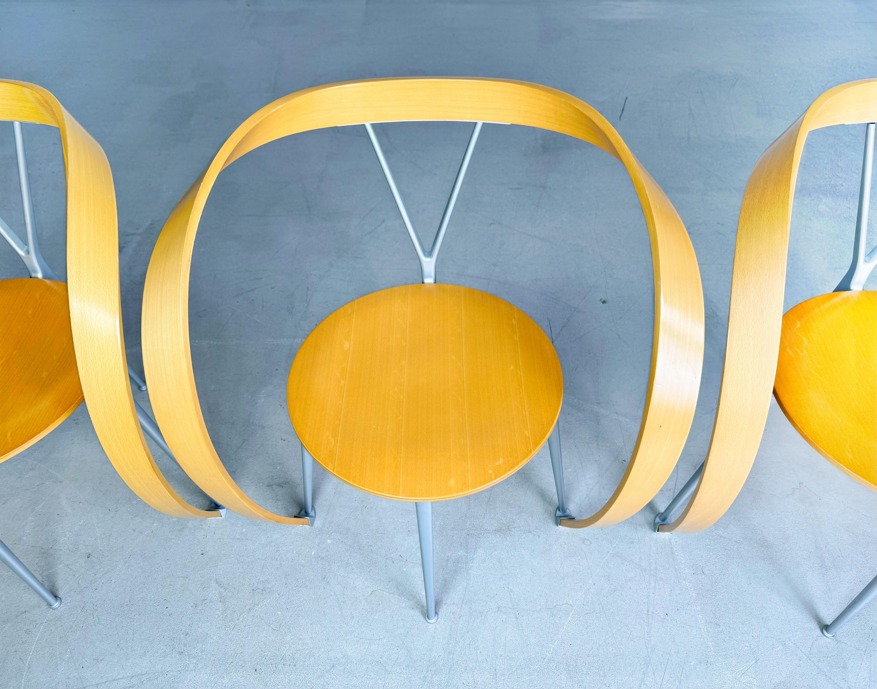 Faggio Originale set di 4 sedie Reverse Cassina Andrea Branzi in vendita