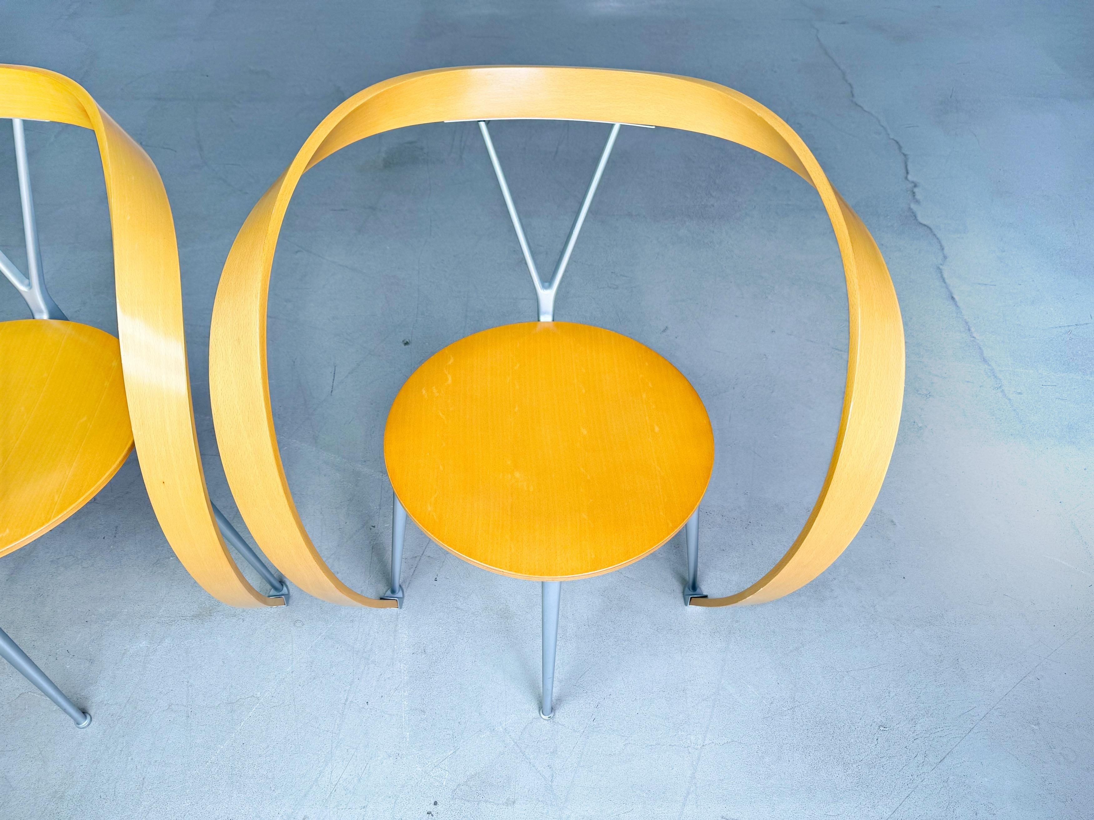 Originale set di 4 sedie Reverse Cassina Andrea Branzi in vendita 1