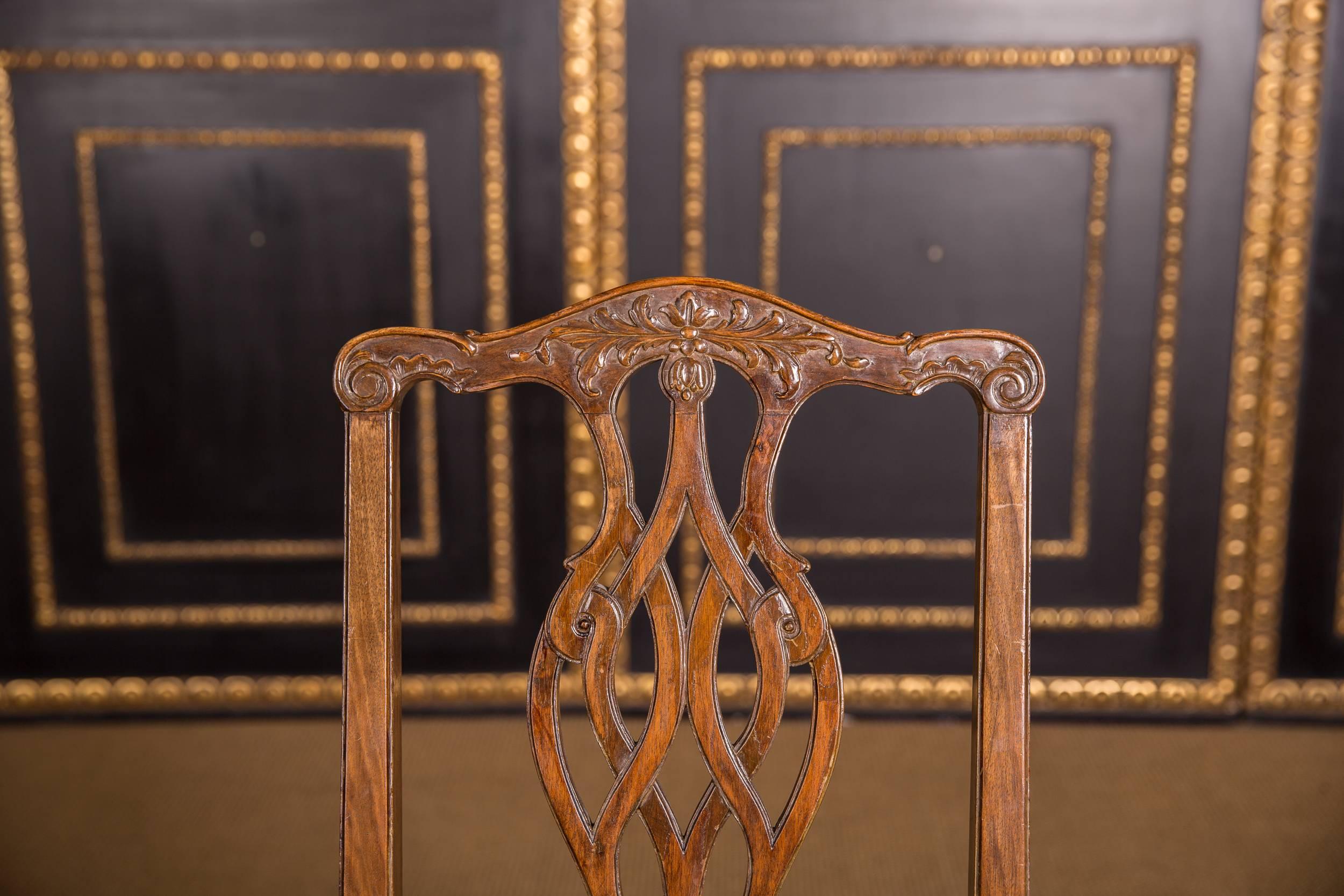 Original Set of Six Chairs Neo Baroque, circa 1870 Walnut Veneer 1