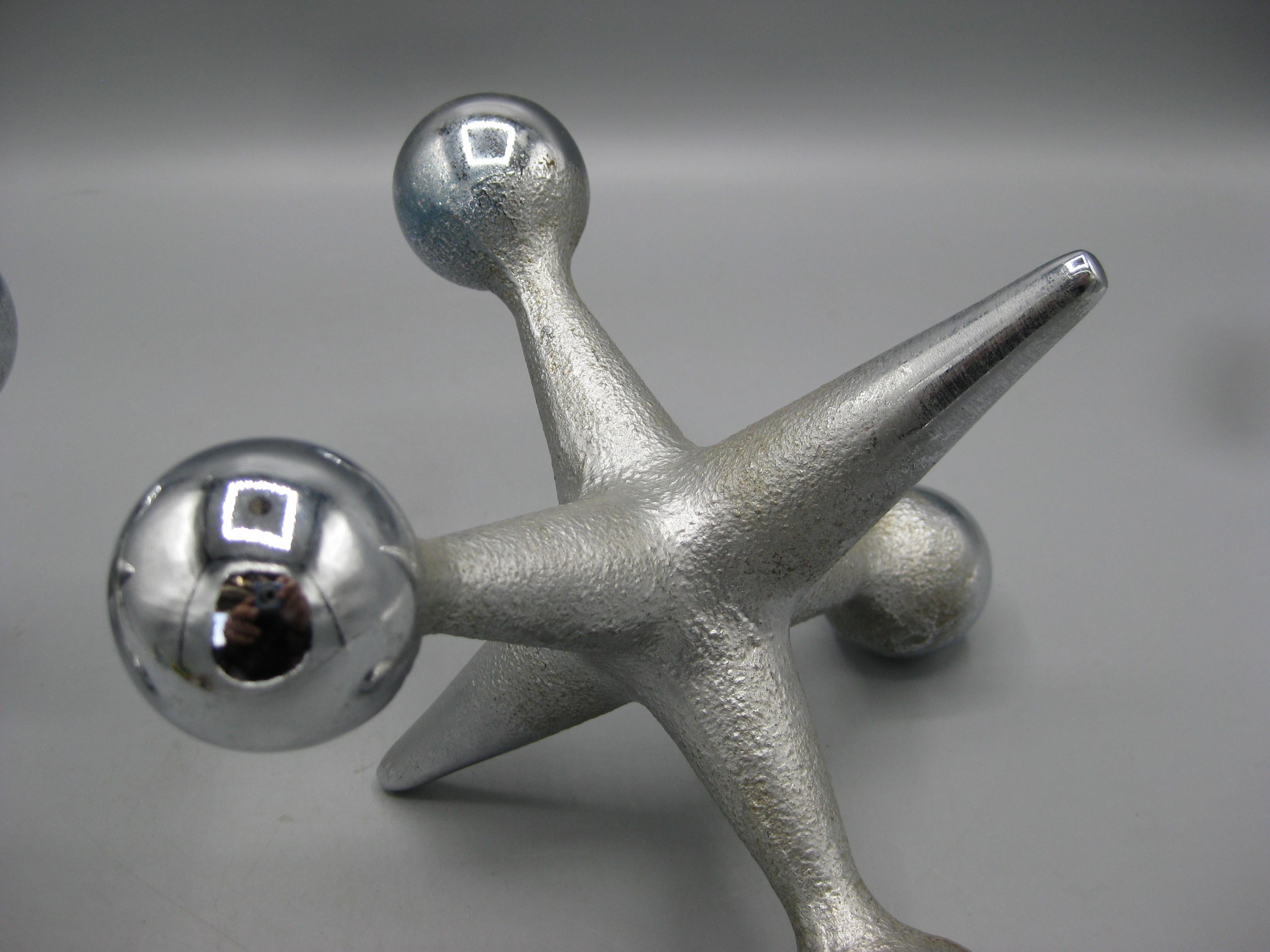 Set originale di fermalibri scultura Jax Jacks Chrome di Bill Curry & Design Line in vendita 4