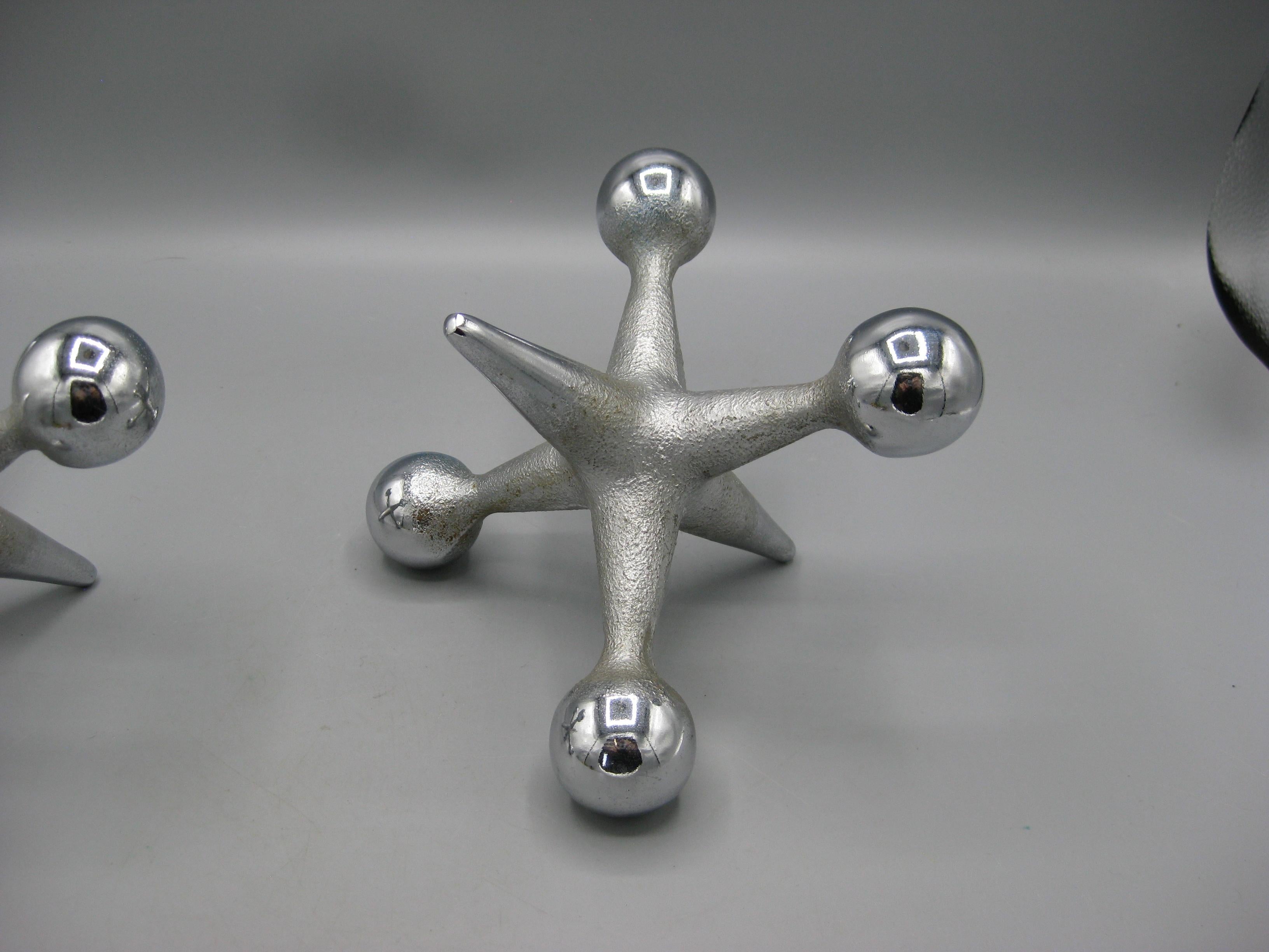 Set originale di fermalibri scultura Jax Jacks Chrome di Bill Curry & Design Line in vendita 5