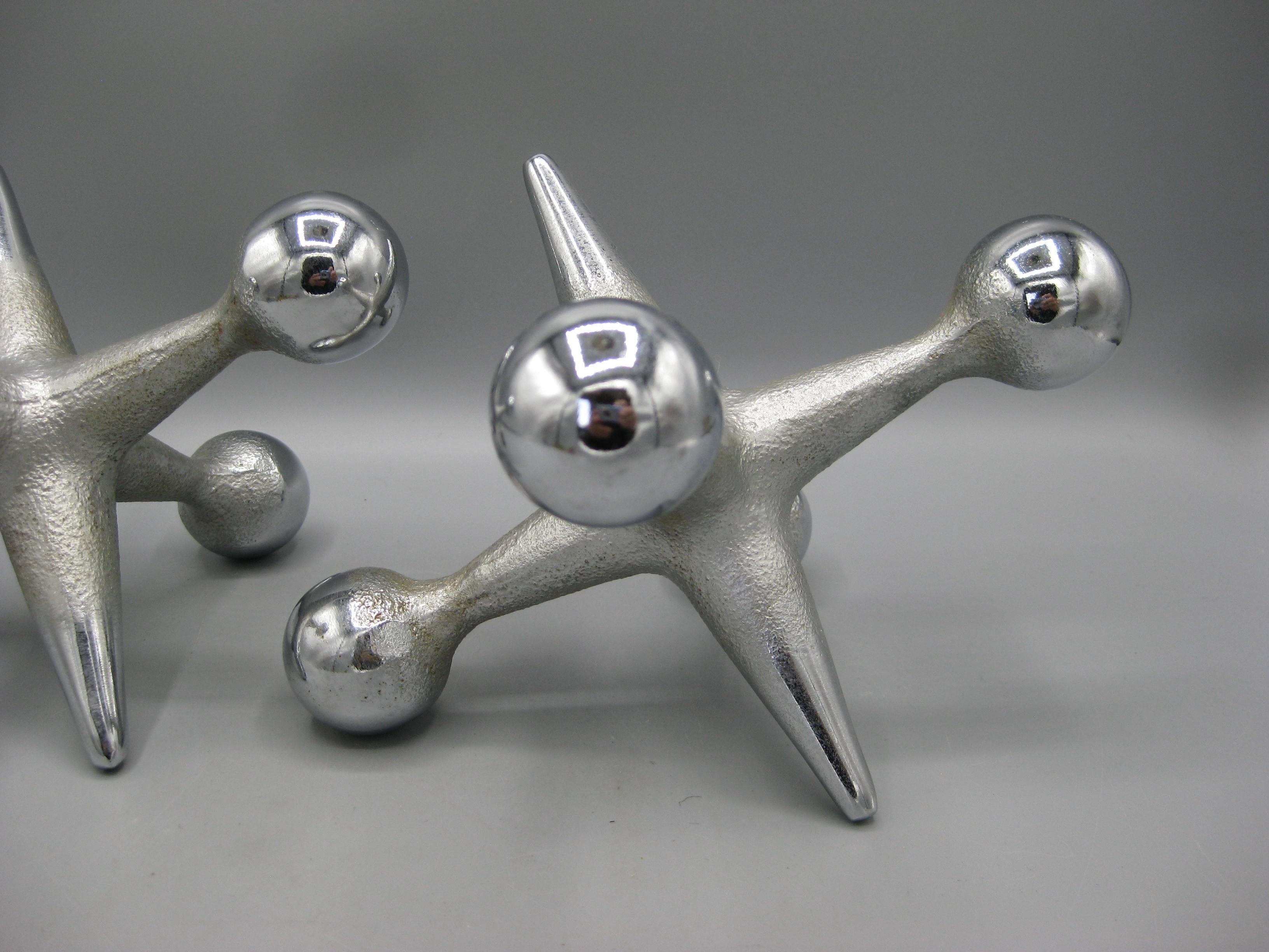 Americano Set originale di fermalibri scultura Jax Jacks Chrome di Bill Curry & Design Line in vendita