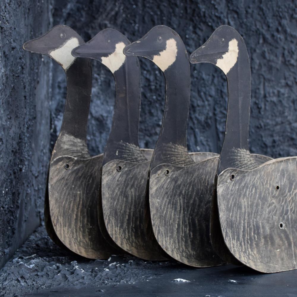 Original Set of Folding Johnsons Goose Decoys, circa 1940 In Fair Condition In London, GB