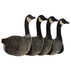 Vintage Original Set of Folding Johnsons Goose Decoys, circa 1940