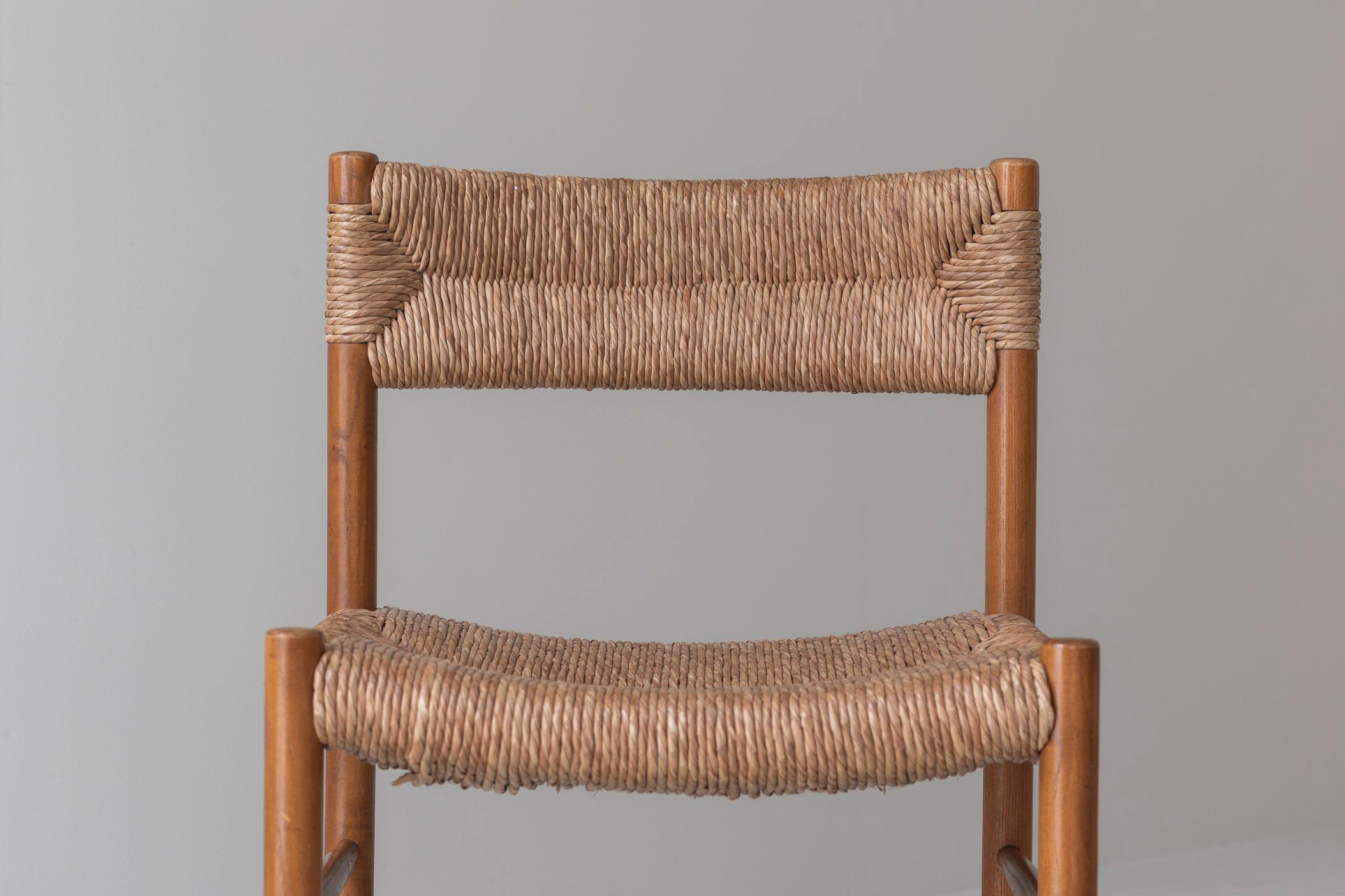 Ensemble original de six chaises 'Dordogne' par Charlotte Perriand pour Sentou, années 1960 7