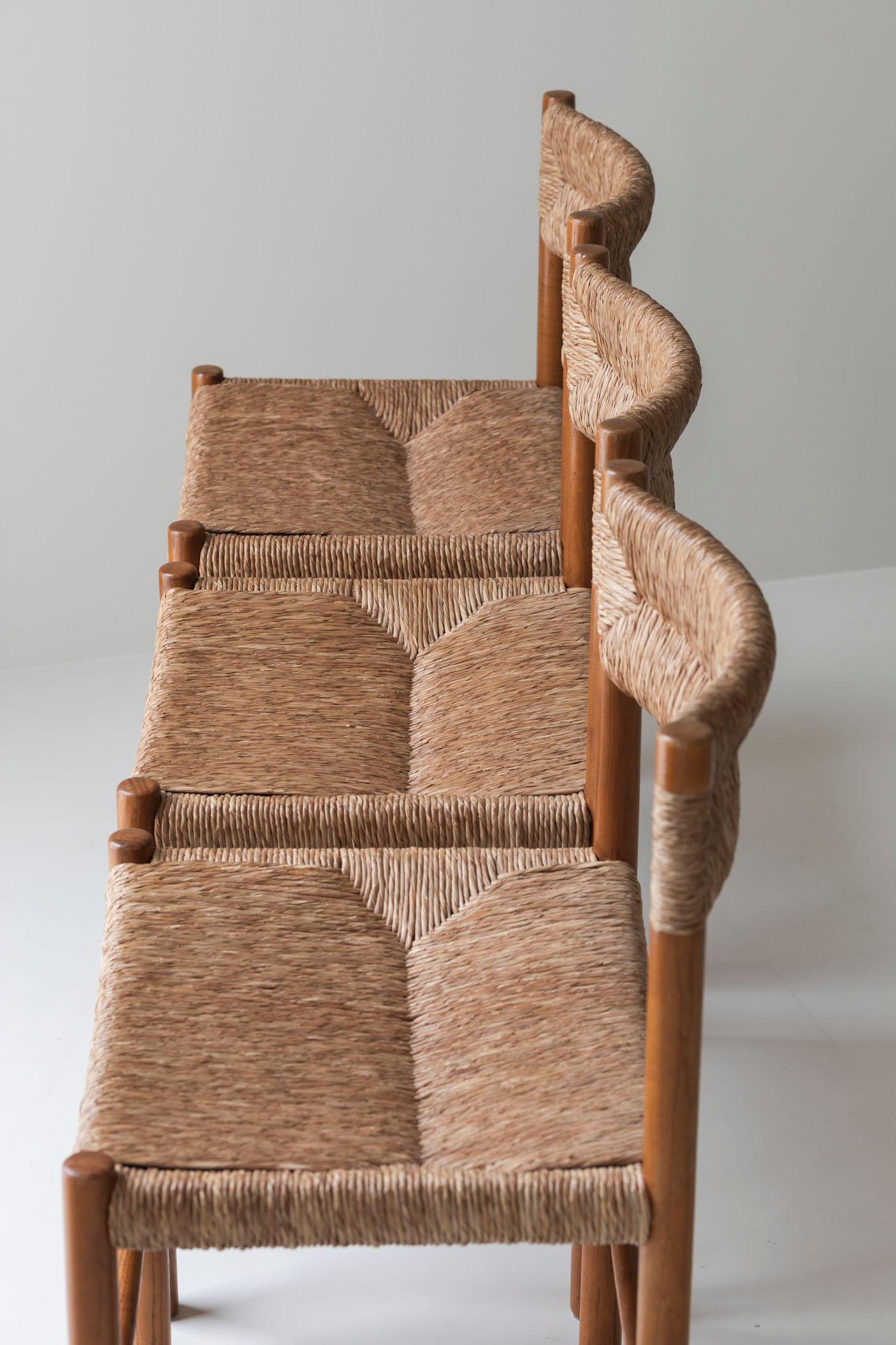 Ensemble original de six chaises 'Dordogne' par Charlotte Perriand pour Sentou, années 1960 8