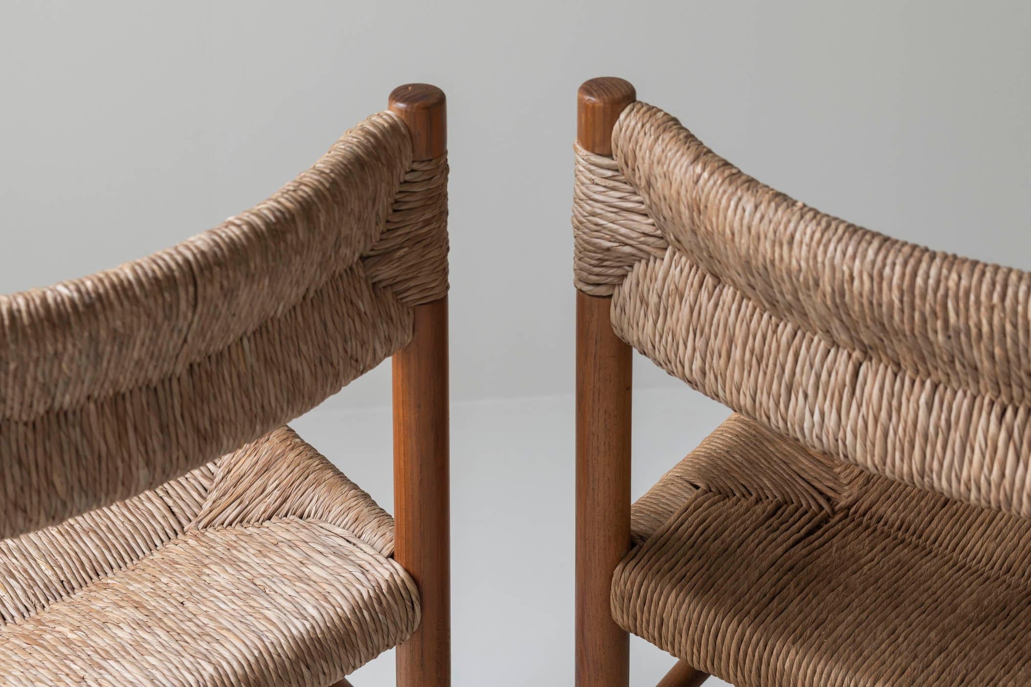 Ensemble original de six chaises 'Dordogne' par Charlotte Perriand pour Sentou, années 1960 10