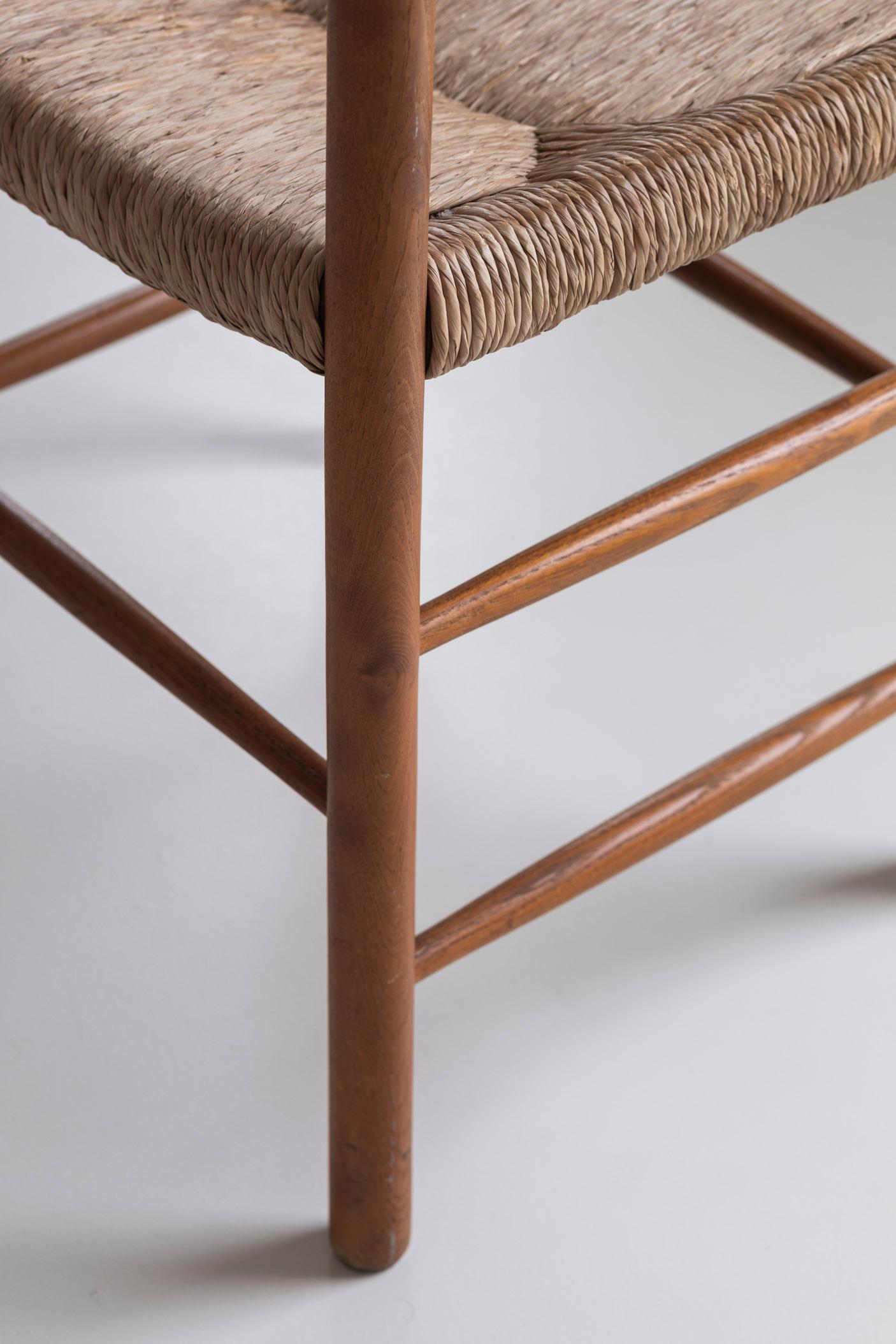 Ensemble original de six chaises 'Dordogne' par Charlotte Perriand pour Sentou, années 1960 1