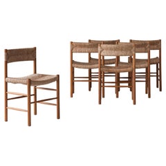 Original set of six ‘Dordogne’ chairs by Charlotte Perriand for Sentou, 1960s