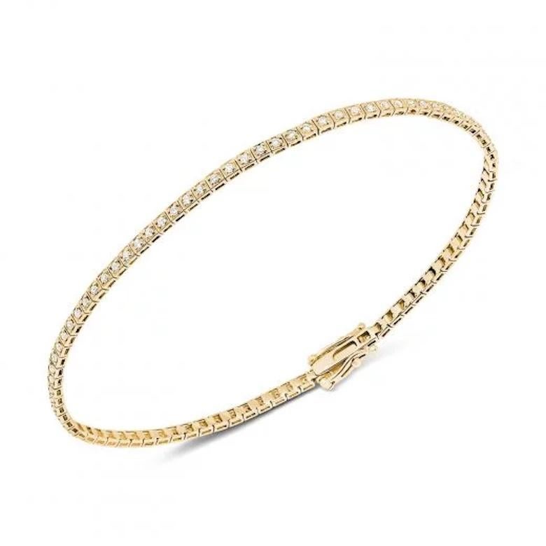 Square Setting Diamond Tennis BRACELET 14K 
Yellow Gold 
Diamond 90-RND57-0,49-4/5A
Weight 3.9 grams