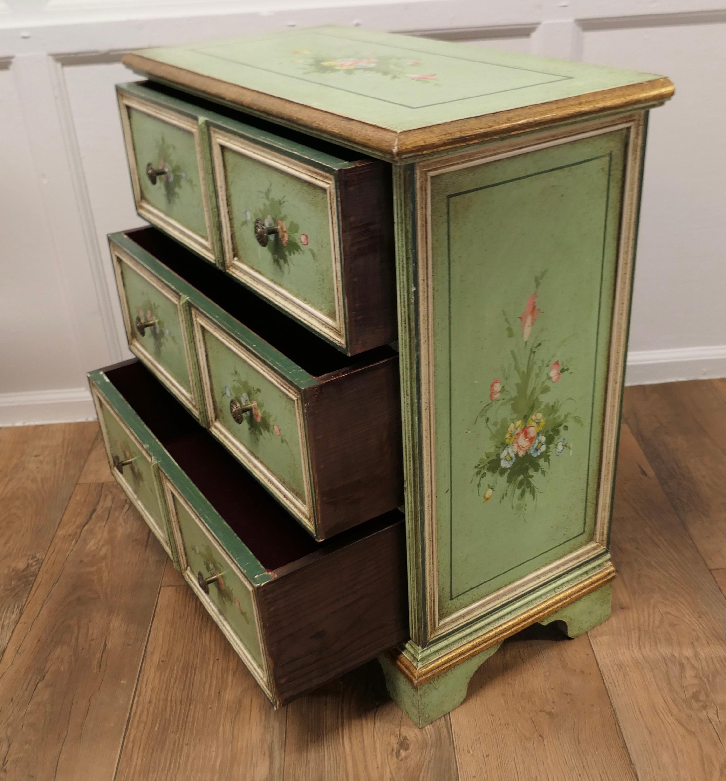 Original Shabby Painted Chest of Drawers This Delightful 3 Drawer Chest For Sale 1