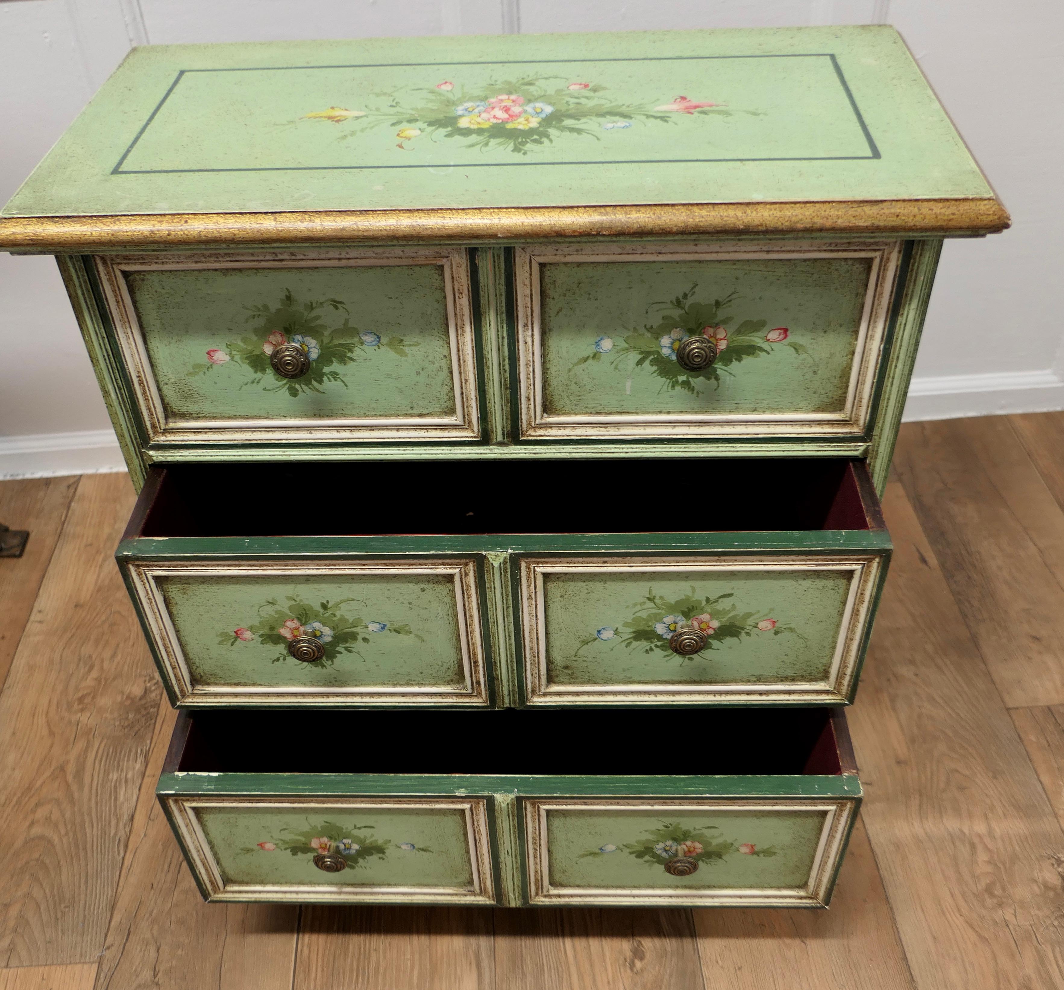 Original Shabby Painted Chest of Drawers This Delightful 3 Drawer Chest For Sale 2