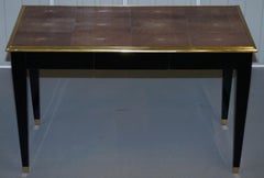 Original Shagreen Gilt Metal Writing Table Desk with Single-Drawer