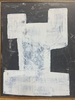 Original Shannon Weir Acrylic Abstract Painting in Antique Frame