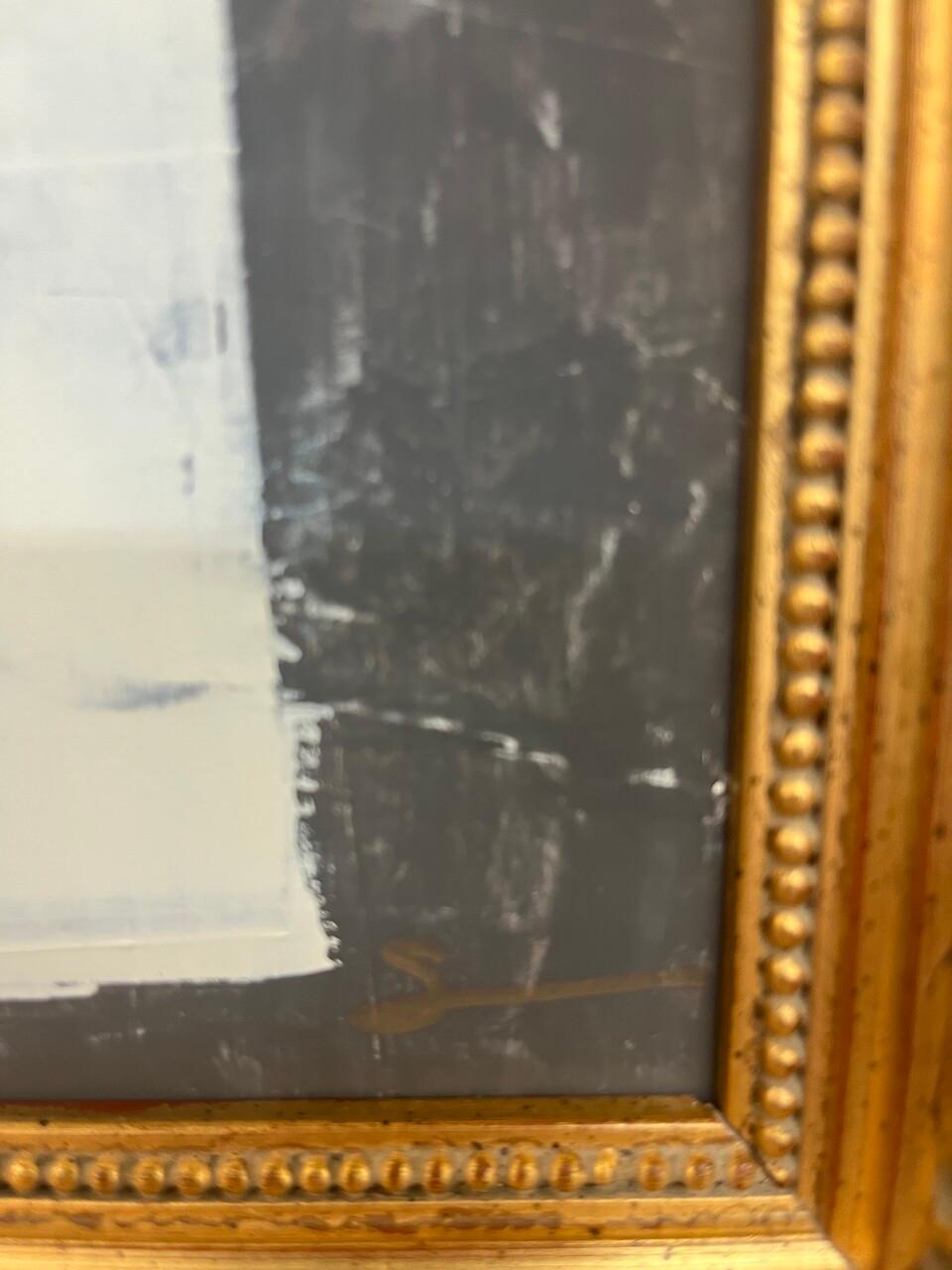 Gilt Original Shannon Weir Acrylic Abstract Painting in Antique Frame For Sale