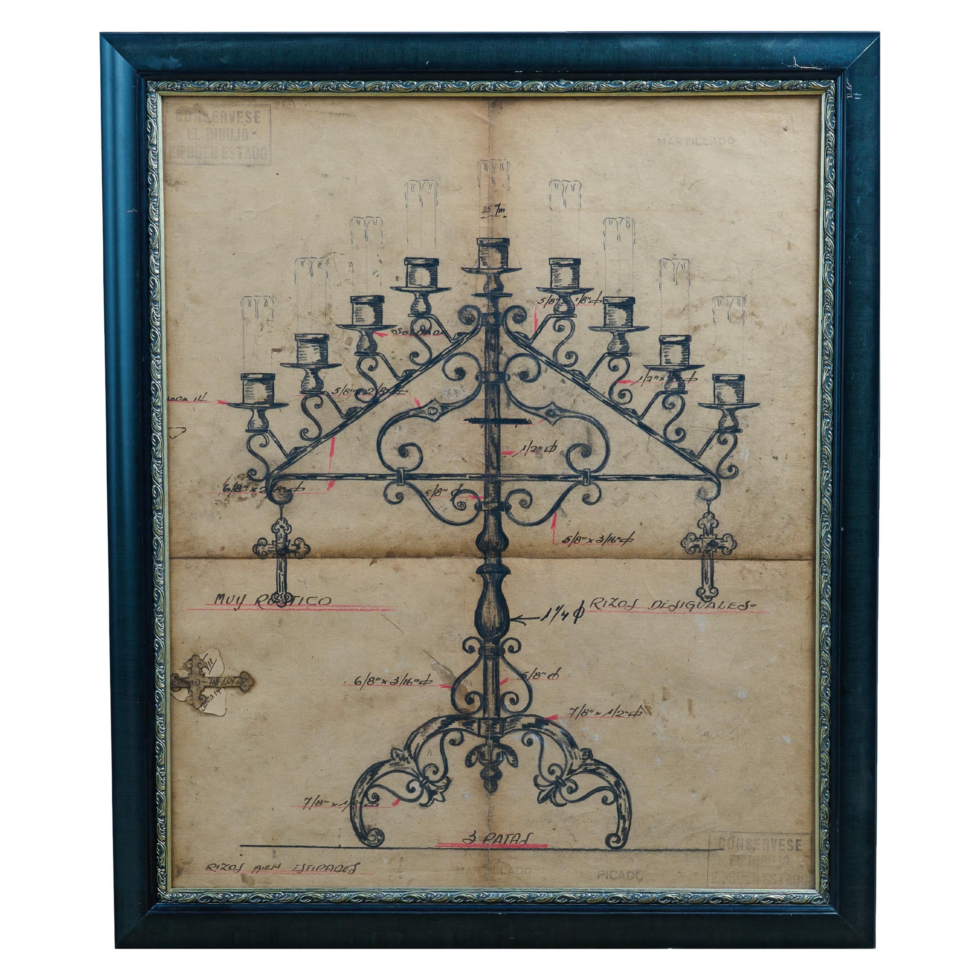 Original Shop Drawing from the Estate of Jose Thenee