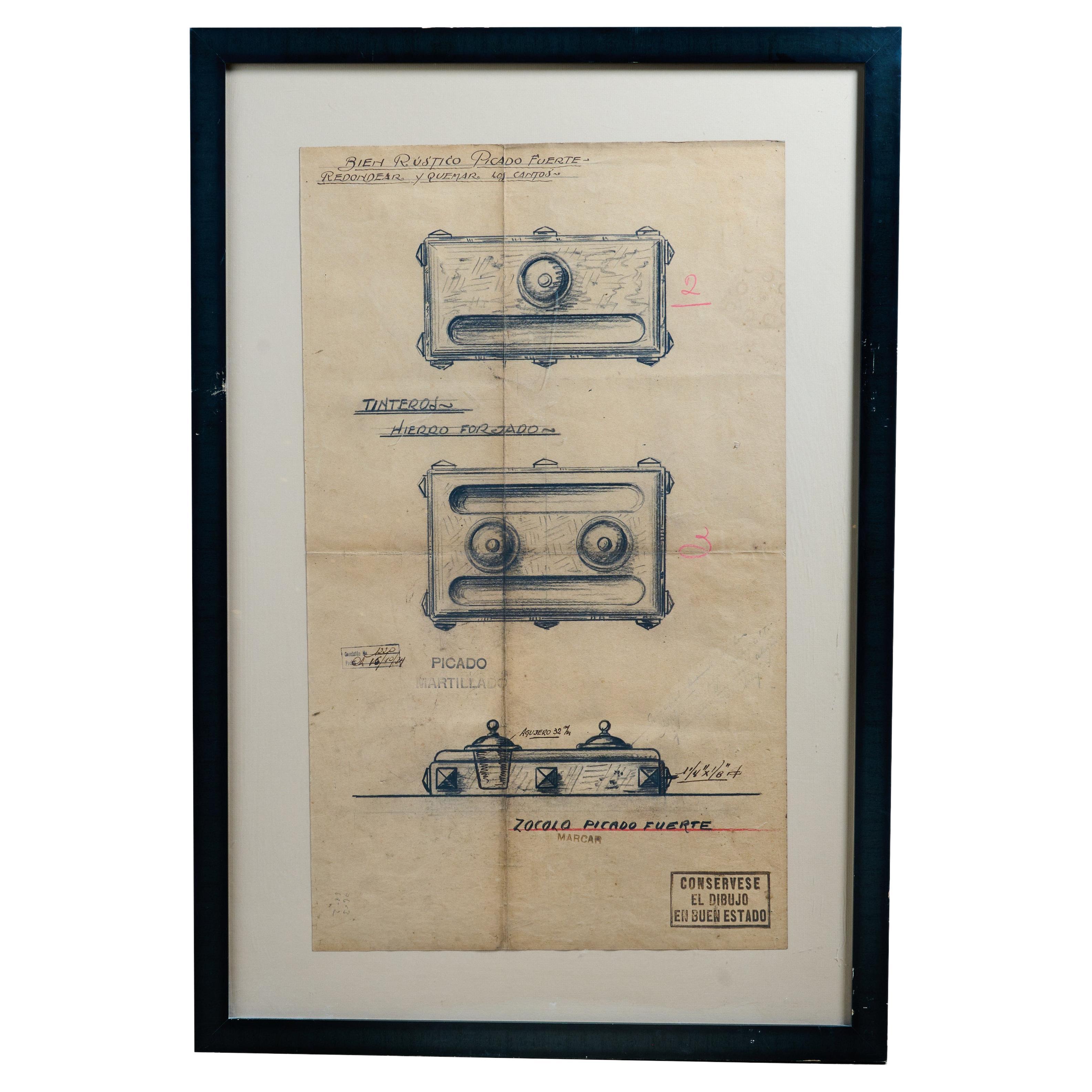 Original Shop Drawing from the Estate of Jose Thenee  For Sale