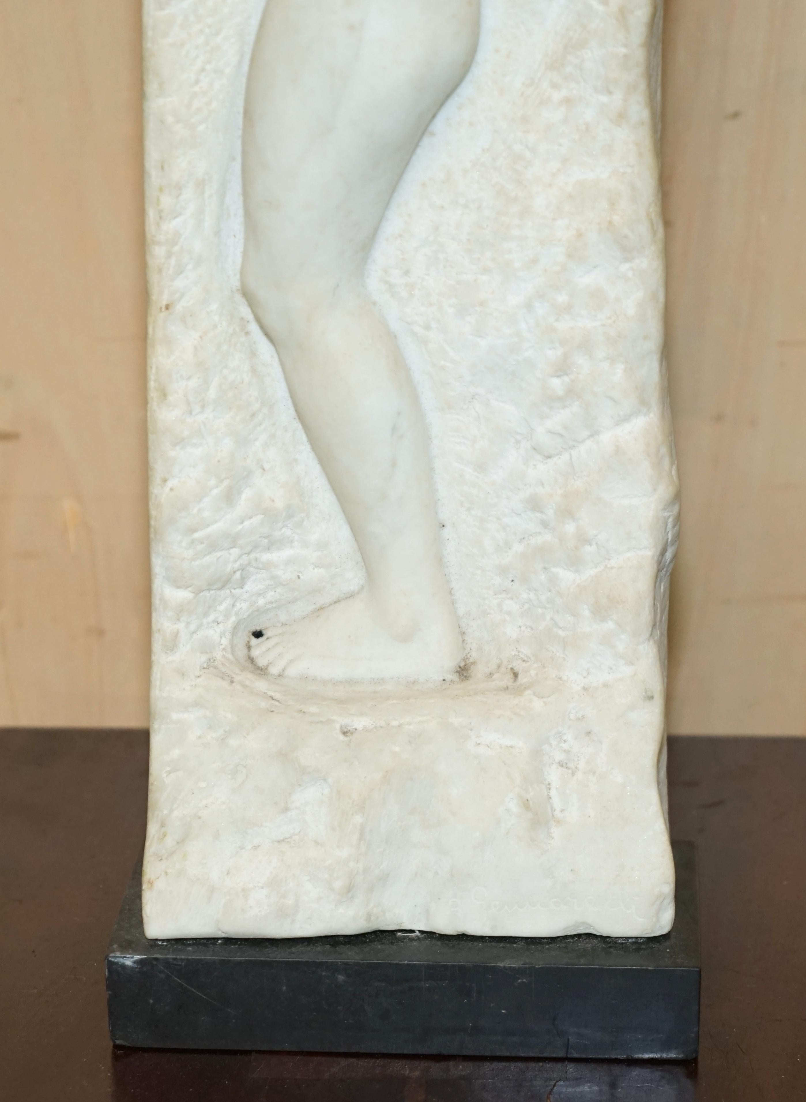 Early 20th Century ORIGINAL SiGNED AMEDEO GENNARELLI 1881-1943 CARVED MARBLE STATUE / SCULPTURe For Sale