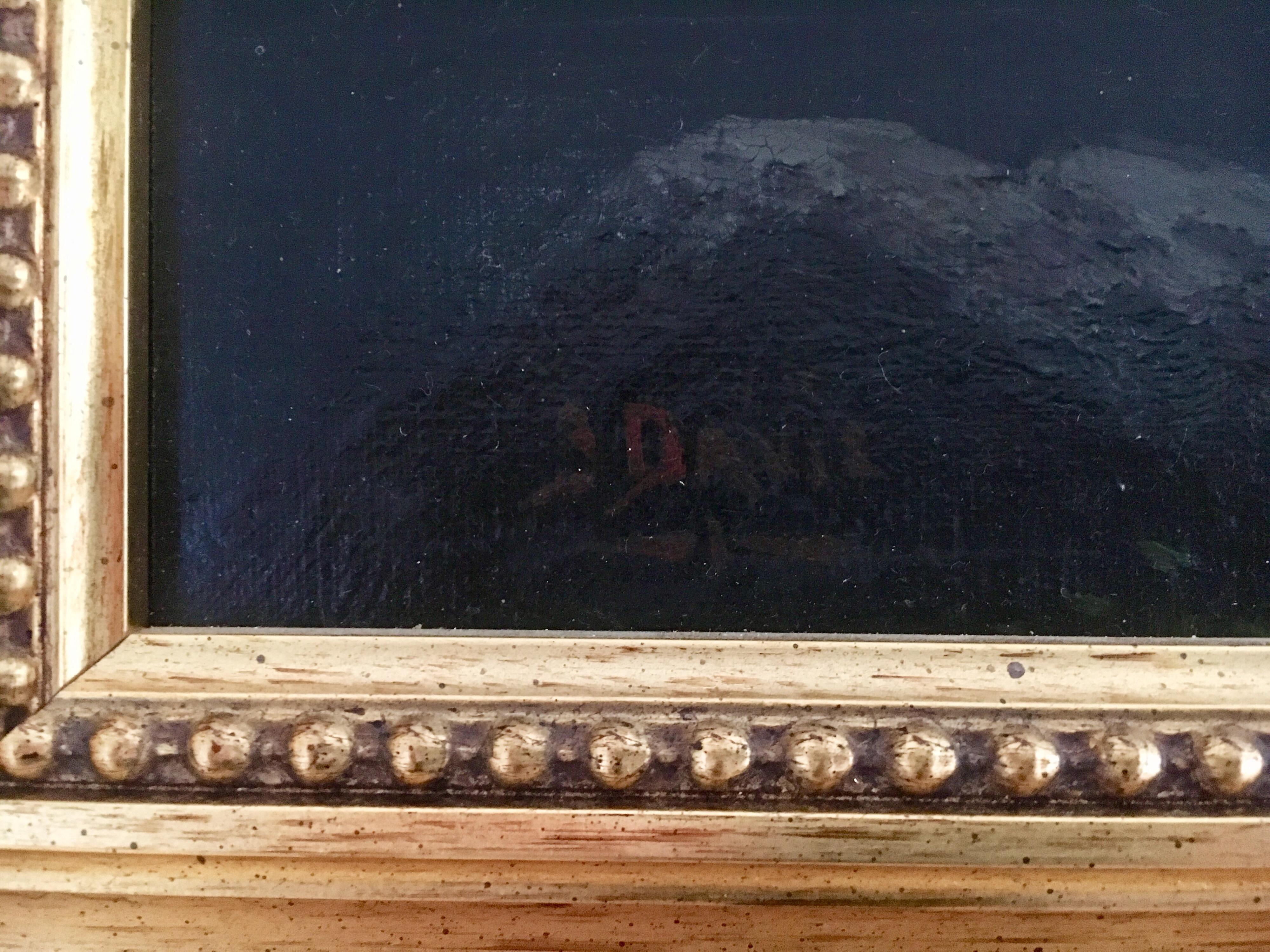 Original Signed Antique Oil Painting the Sheep Herder 4