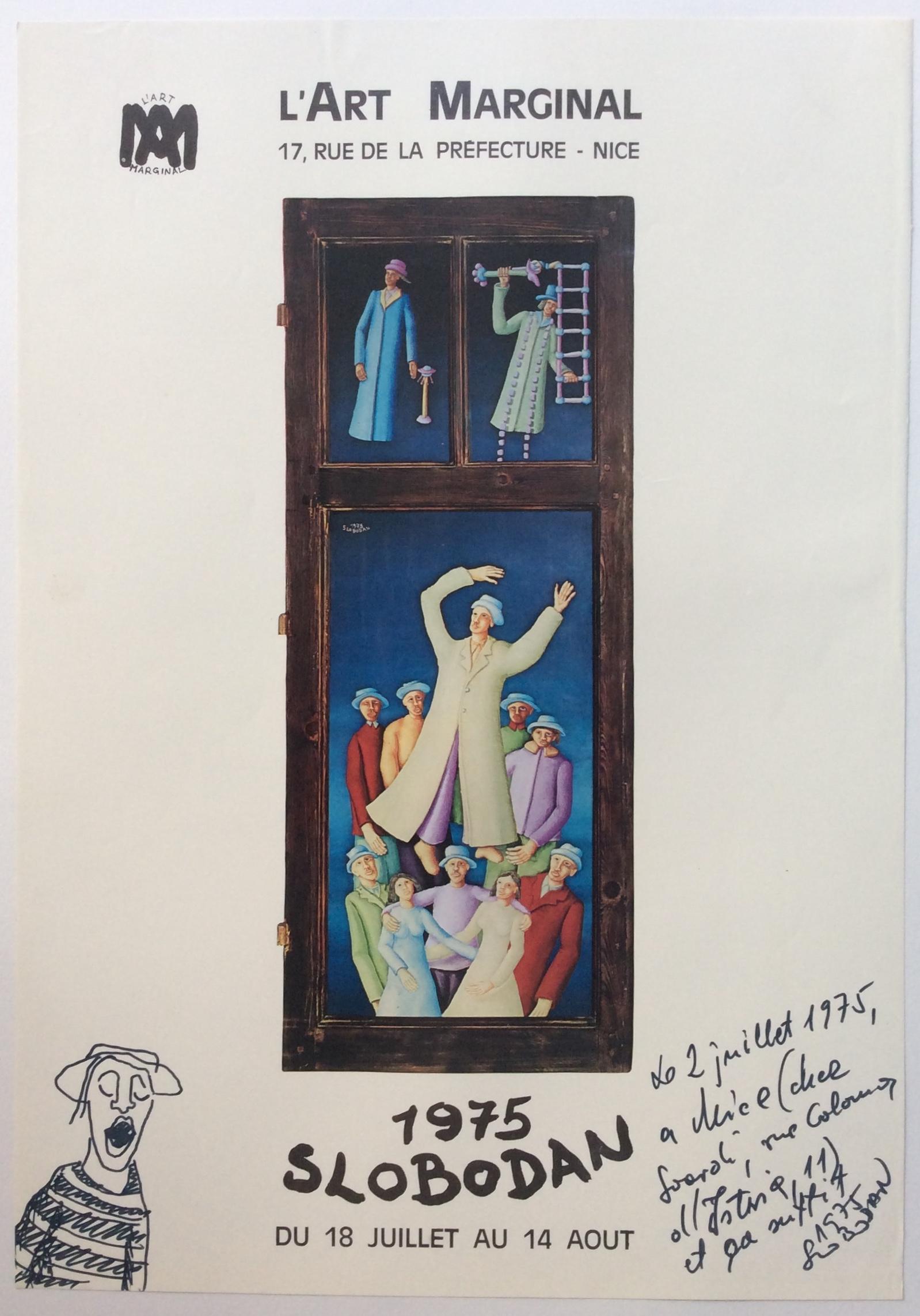 Affiche d'origine d'exposition d'art signée de l'artiste Ivicevic Slobodan, 1975 Bon état - En vente à Miami, FL