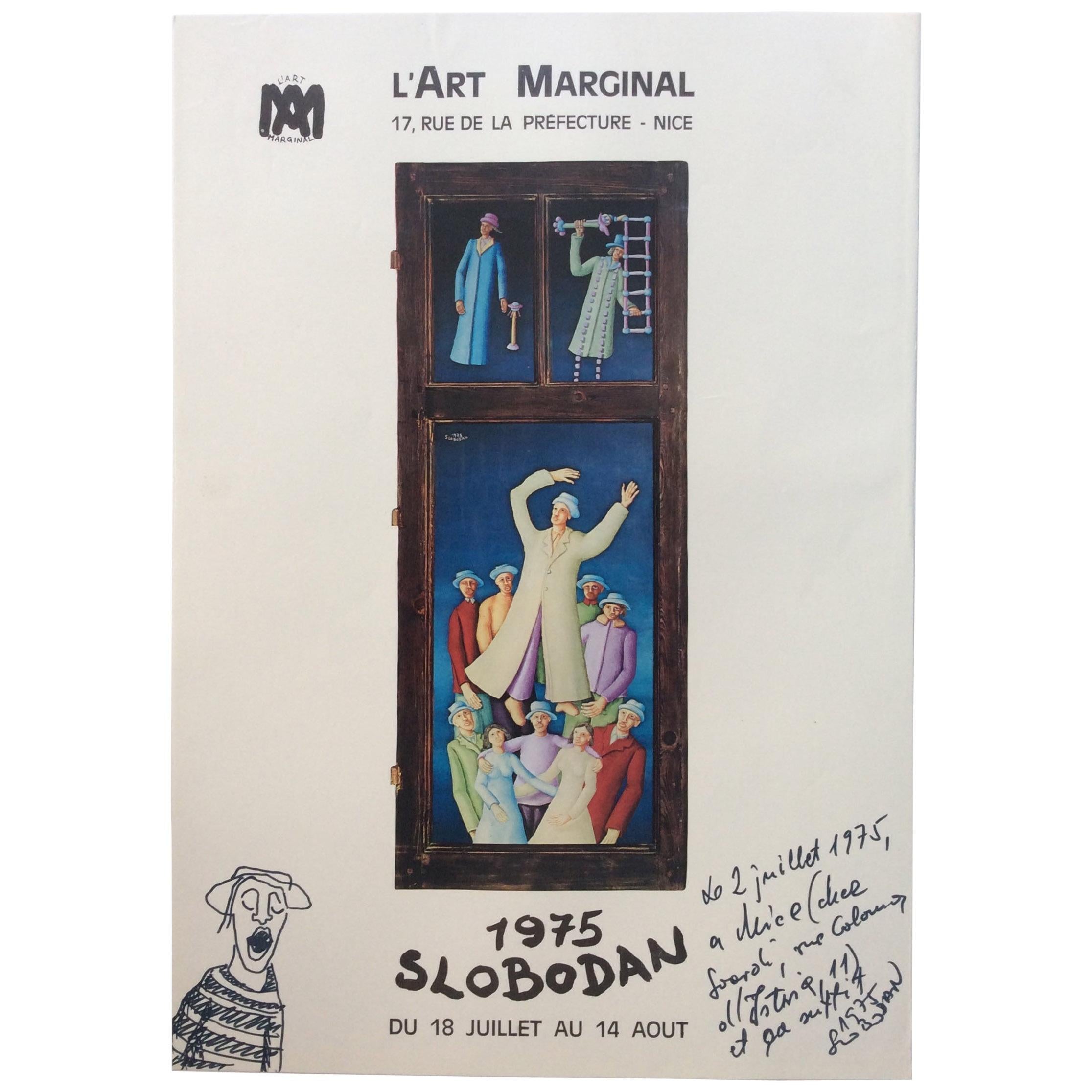 Poster d'esposizione d'arte originale firmato dall'artista Ivicevic Slobodan, 1975