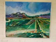 Original Signed B. Levin Mid-Century Modern Abstract Painting, 1960s