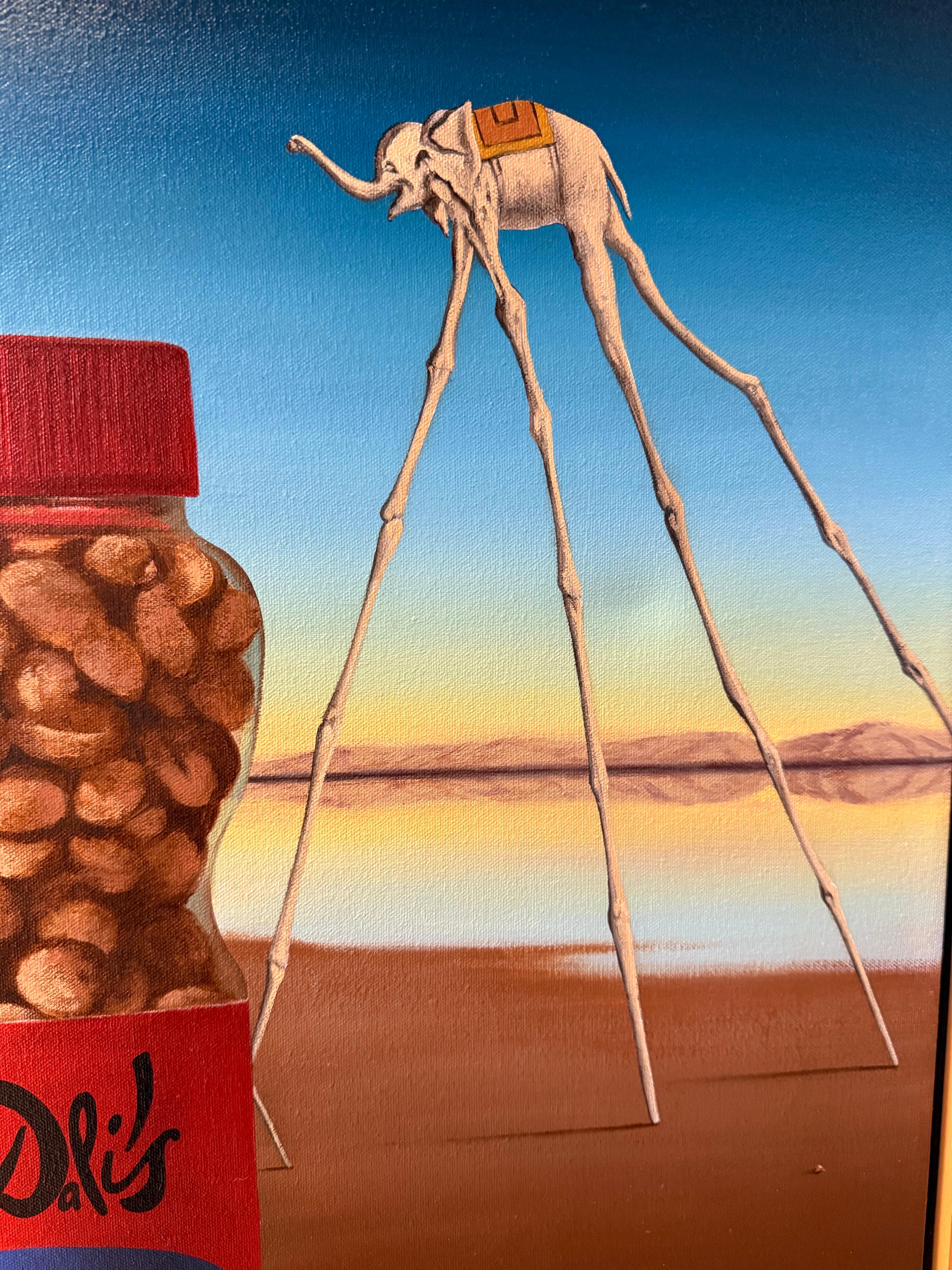 Américain Original Signée Ben Steele (1977 -  ) Peinture intitulée Les cacahuètes de Dali Circa 2008 en vente