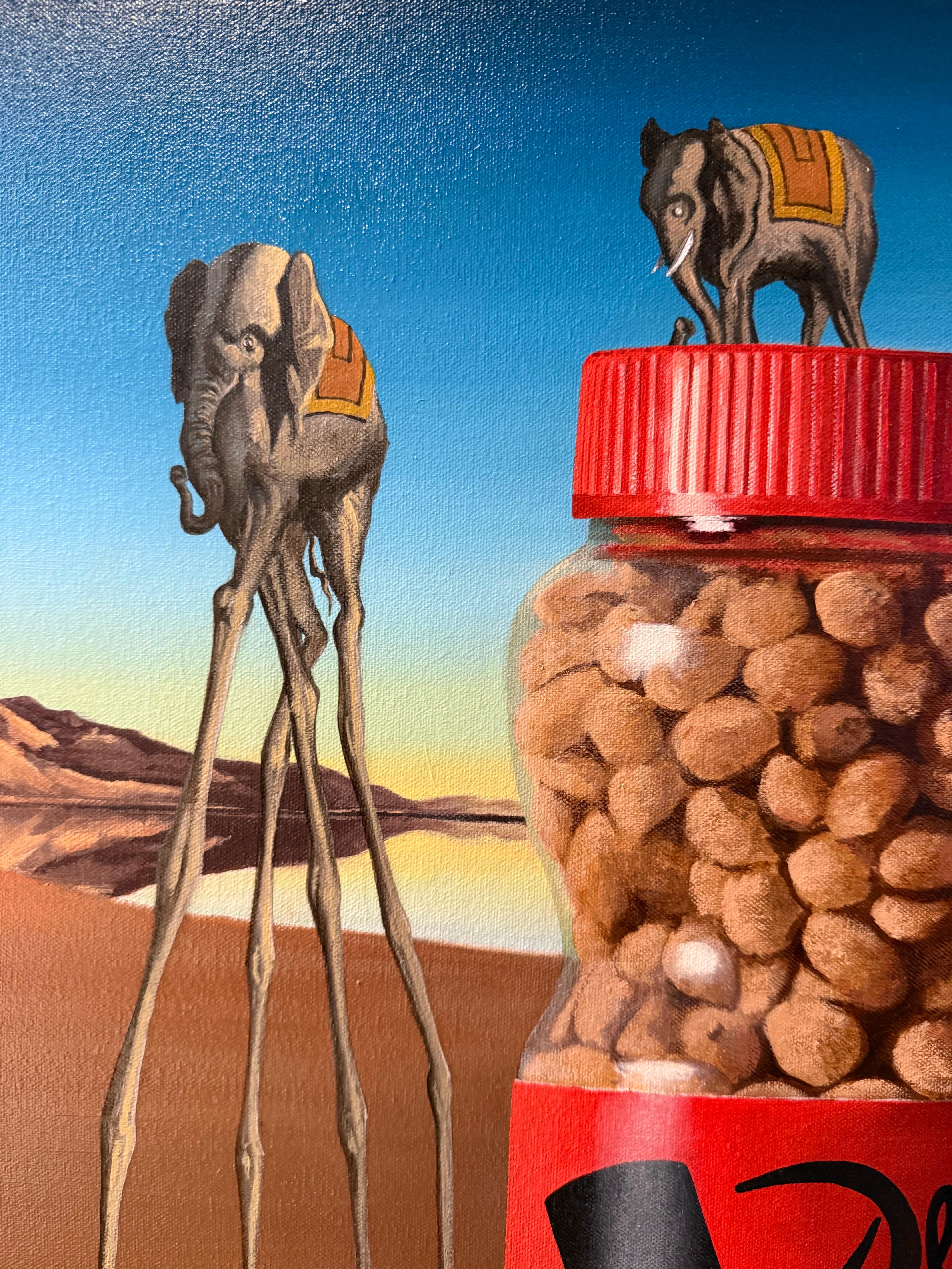 Original Signée Ben Steele (1977 -  ) Peinture intitulée Les cacahuètes de Dali Circa 2008 Bon état - En vente à West Hartford, CT