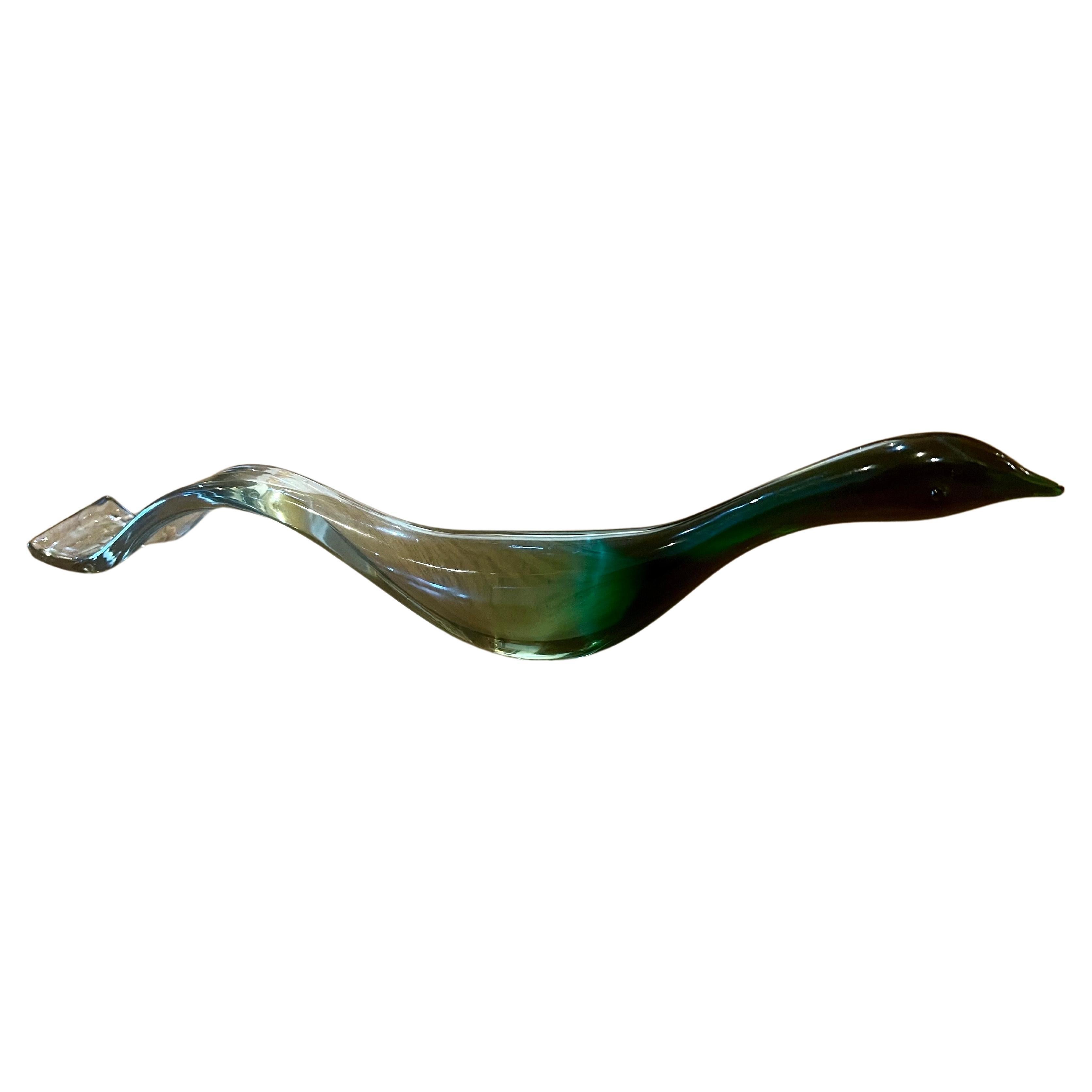 Art Glass Original Signed Bird Sculpture by Loredano Rosin for Salviati Murano Italy 1960s