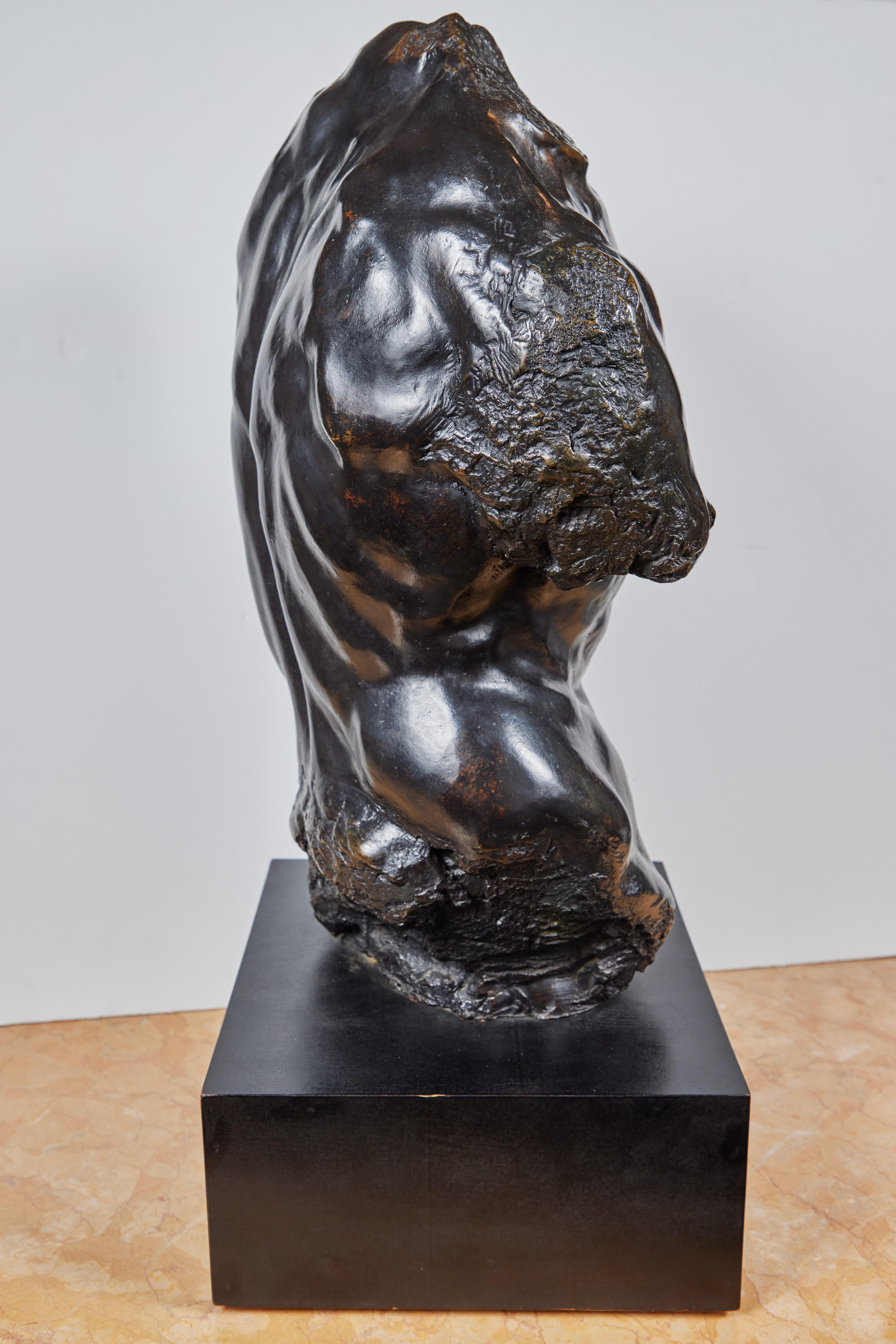 American Original, Signed, Bronze Torso Sculpture