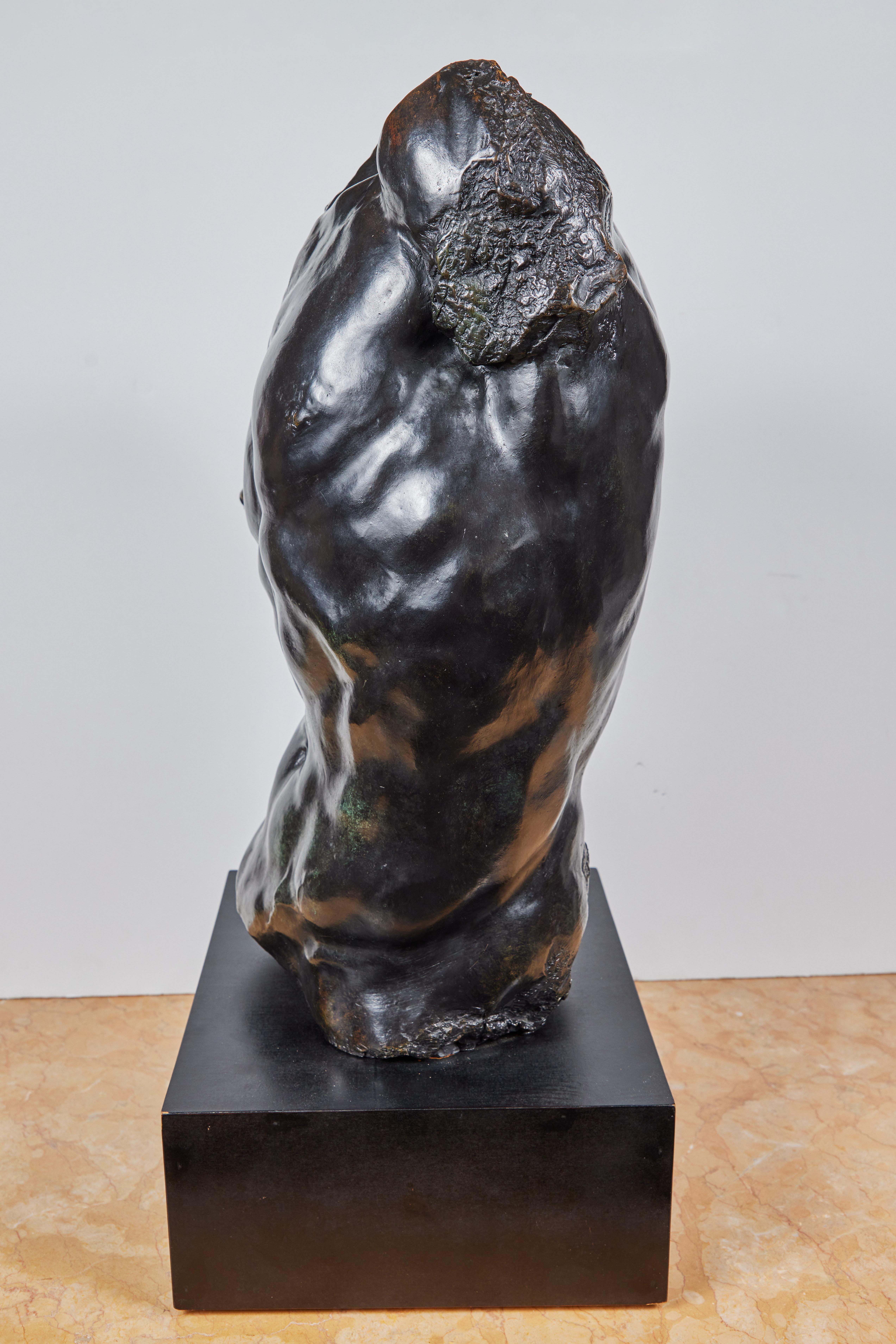 Original, Signed, Bronze Torso Sculpture In Good Condition In Newport Beach, CA