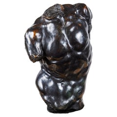 Original, Signed, Bronze Torso Sculpture