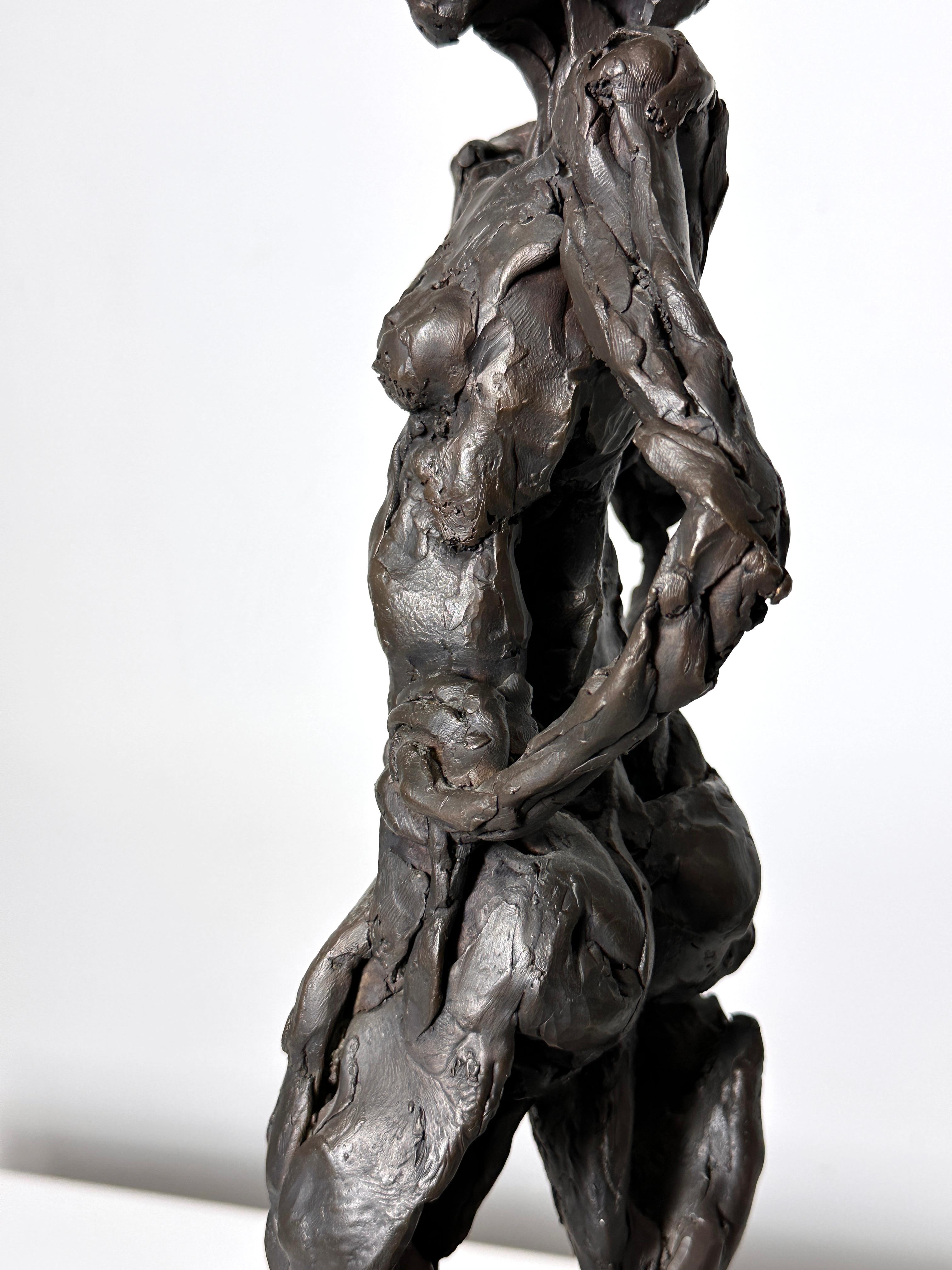 Original Signed Brutalist Bronze Nude Female Torso Sculpture  For Sale 4