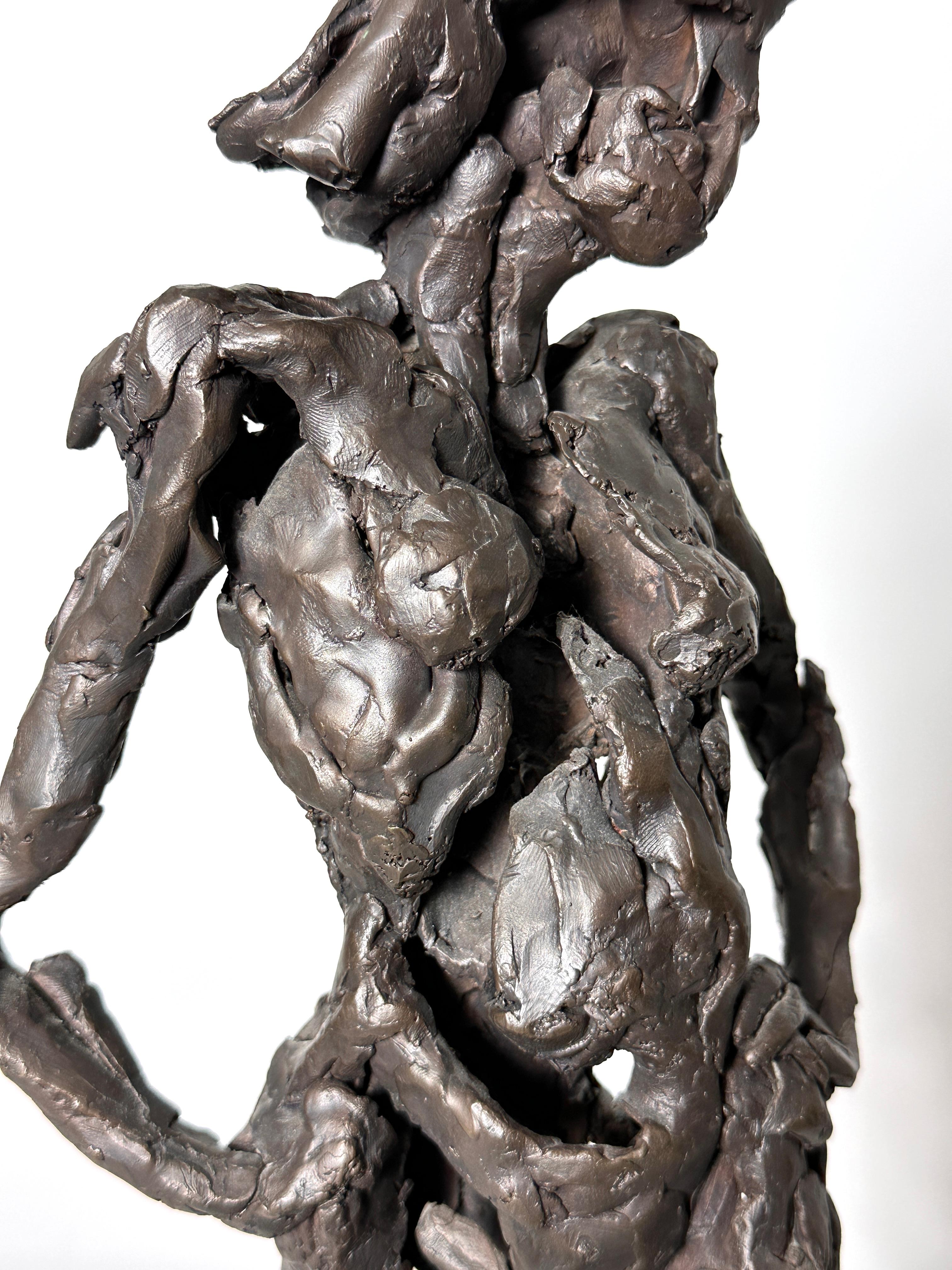 Original Signed Brutalist Bronze Nude Female Torso Sculpture  For Sale 5