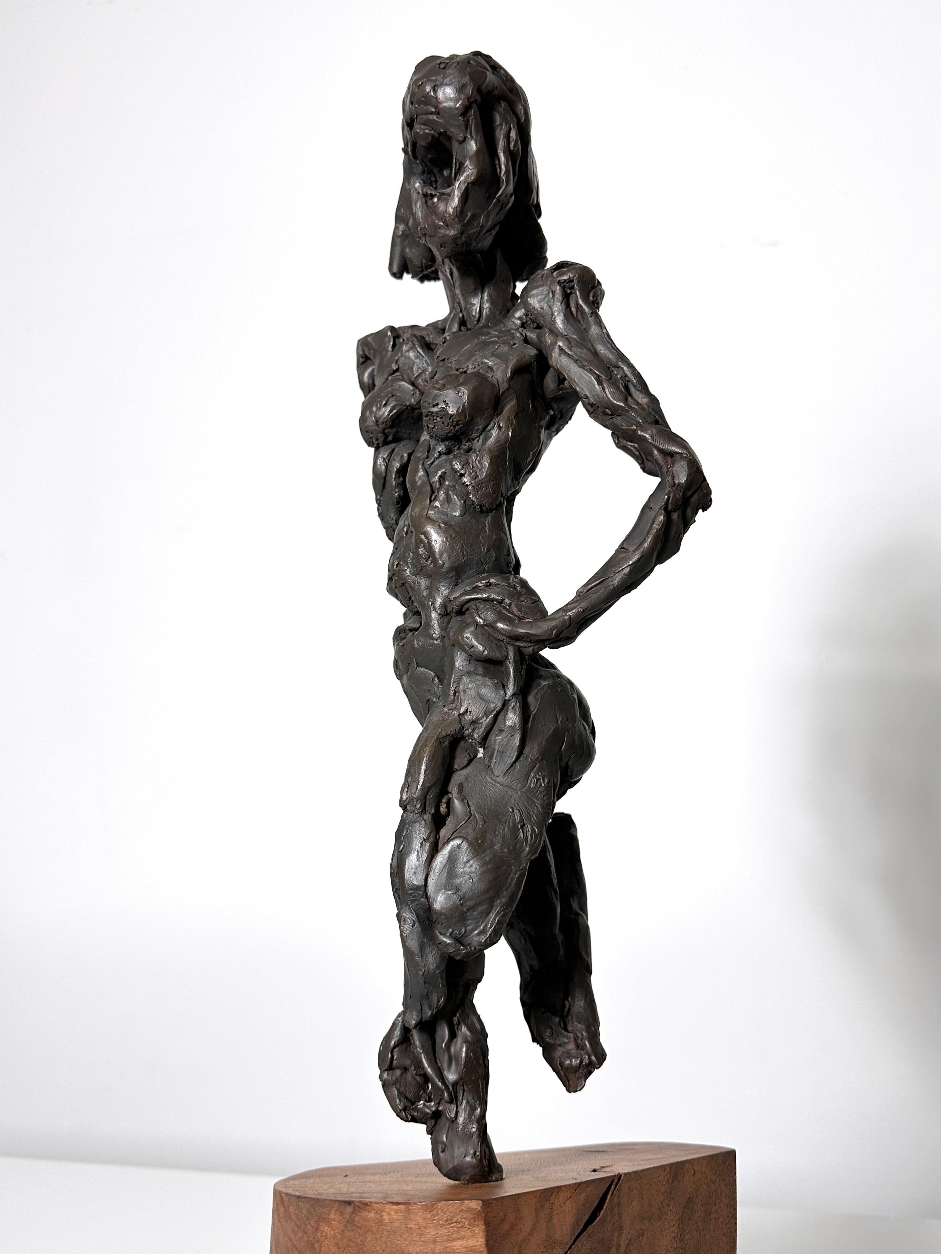 Original Signed Brutalist Bronze Nude Female Torso Sculpture  In Good Condition For Sale In Troy, MI