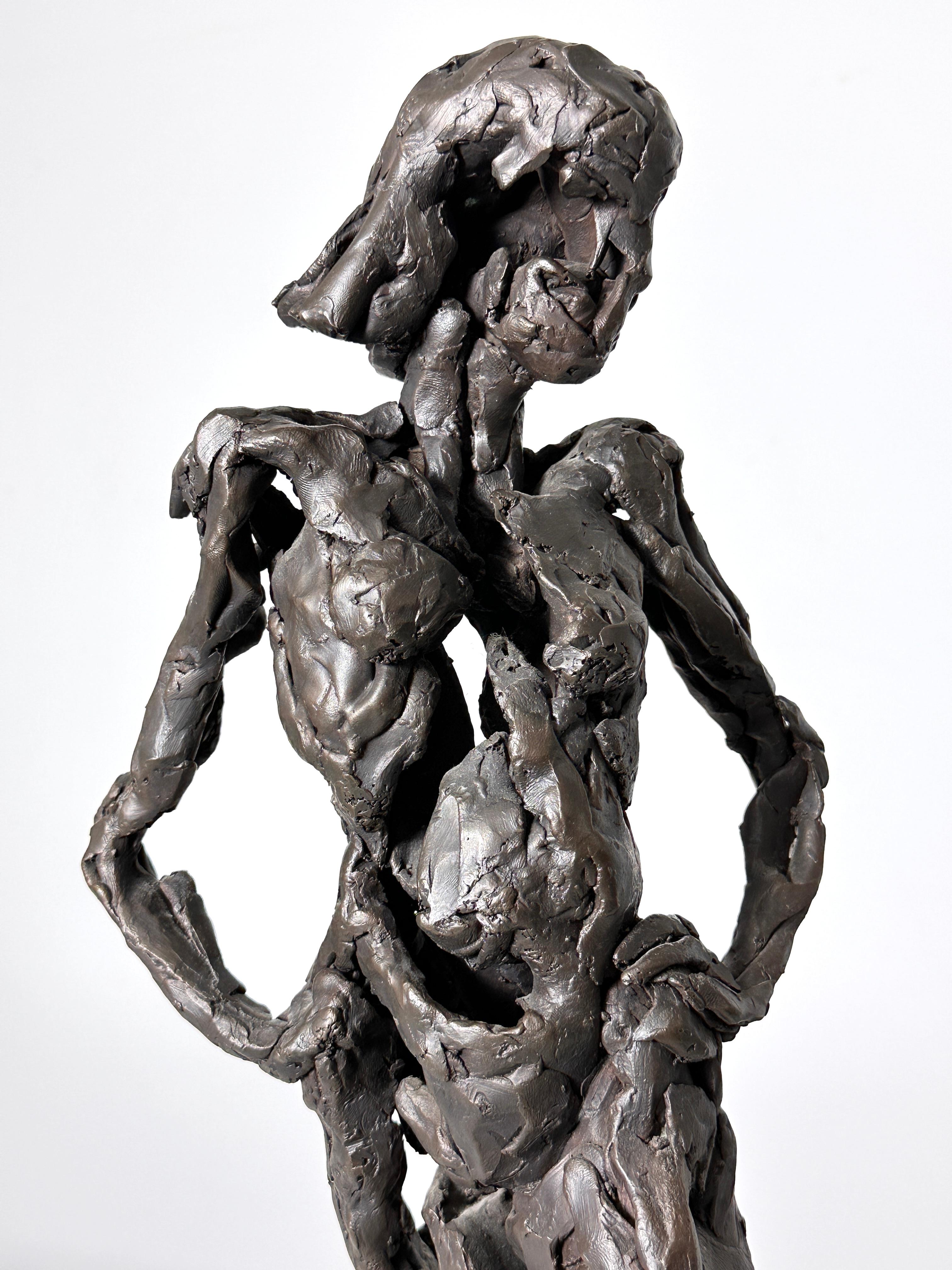 Late 20th Century Original Signed Brutalist Bronze Nude Female Torso Sculpture  For Sale