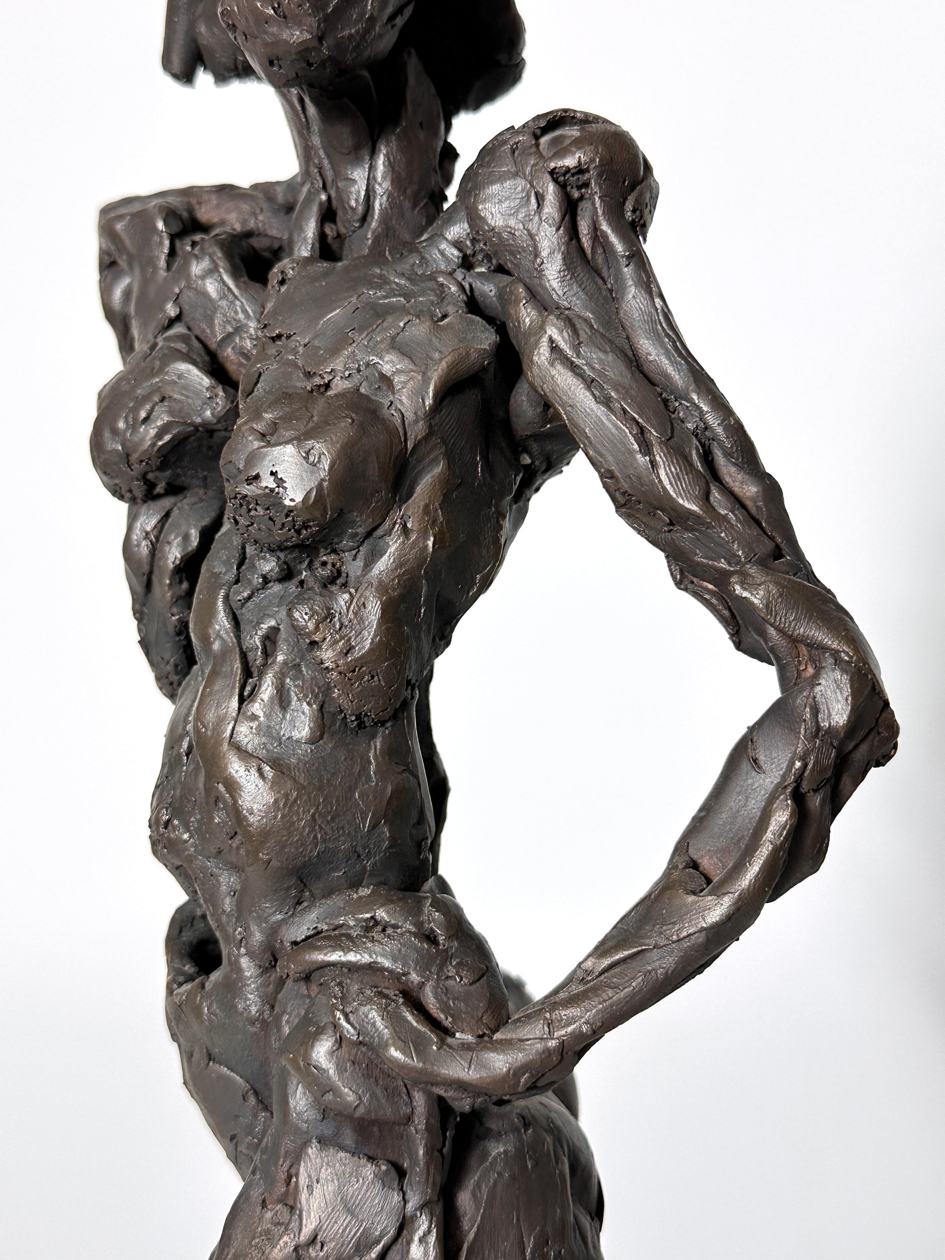 Original Signed Brutalist Bronze Nude Female Torso Sculpture  For Sale 1
