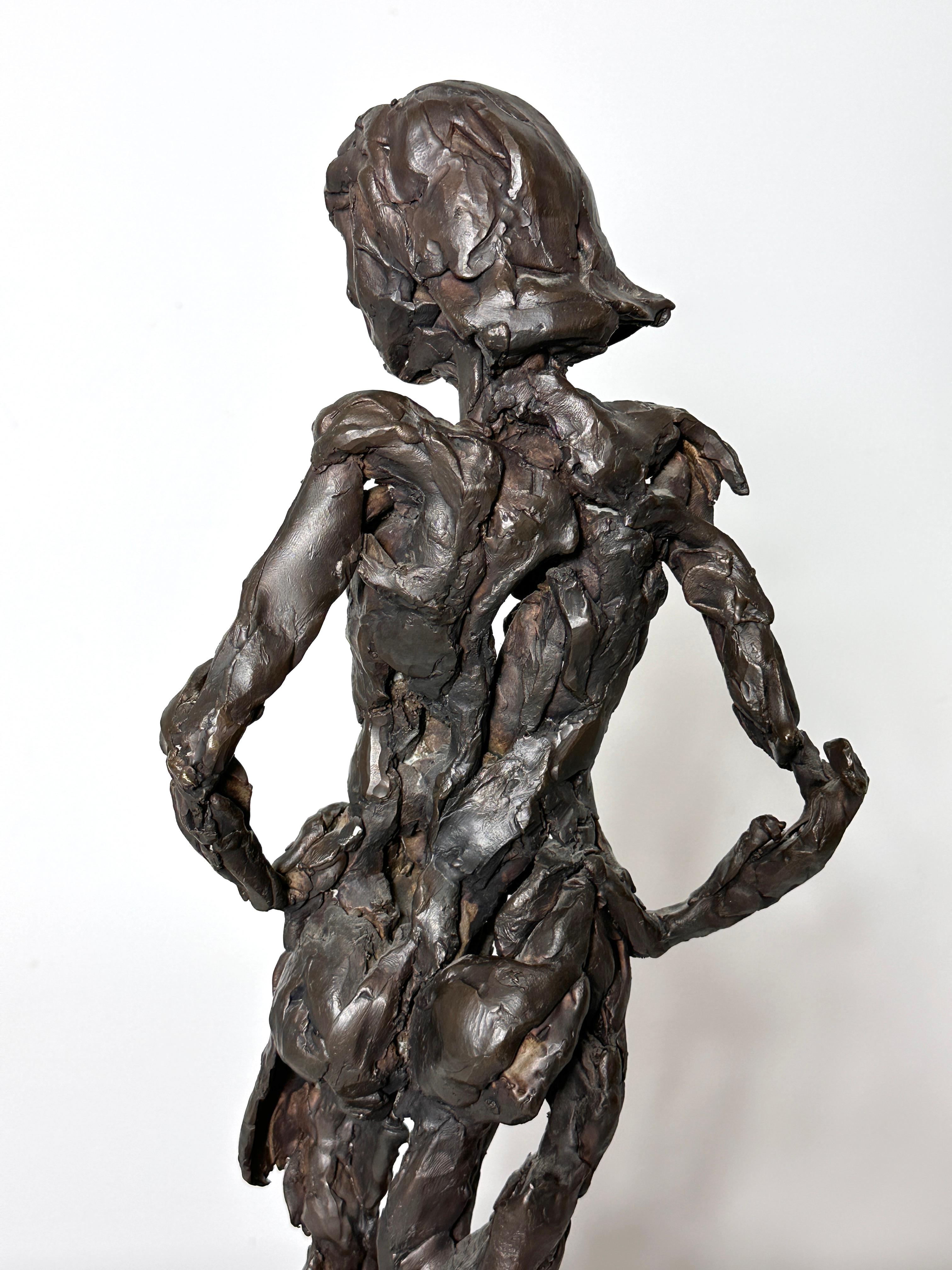 Original Signed Brutalist Bronze Nude Female Torso Sculpture  For Sale 3