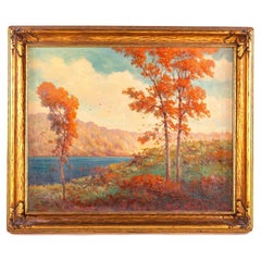 Original Signed C. J. Parker "Autumn Colors" Oil Painting