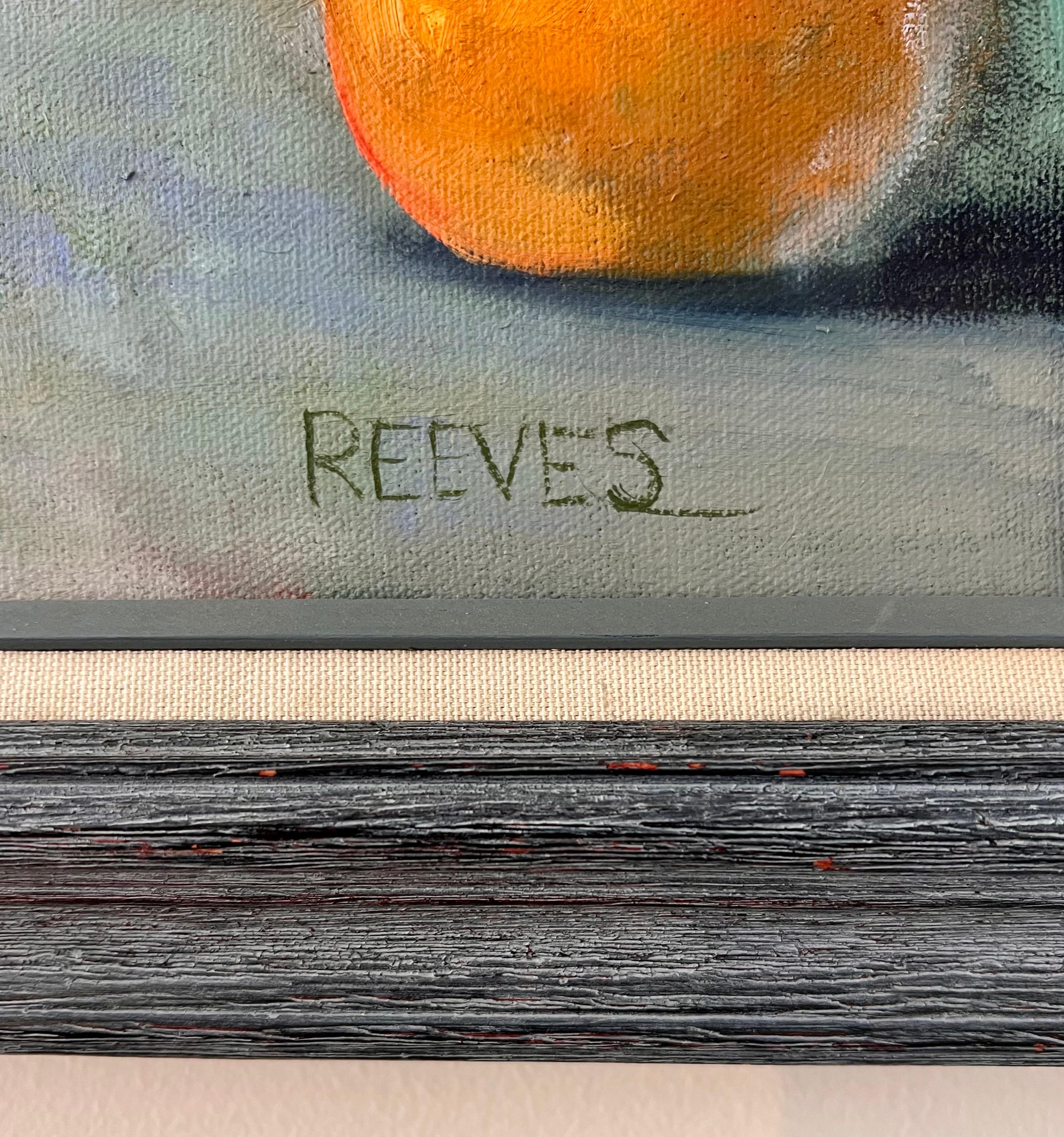 Américain Peinture de nature morte originale signée Carol Reeves - Oranges & Flowers en vente